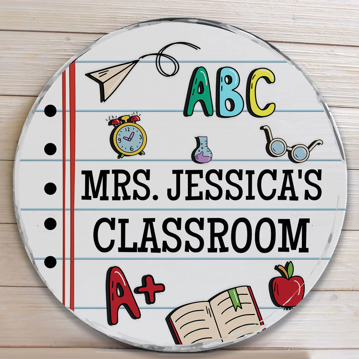 Welcome To Our Classroom - Personalized Round Wood Sign - Image 3