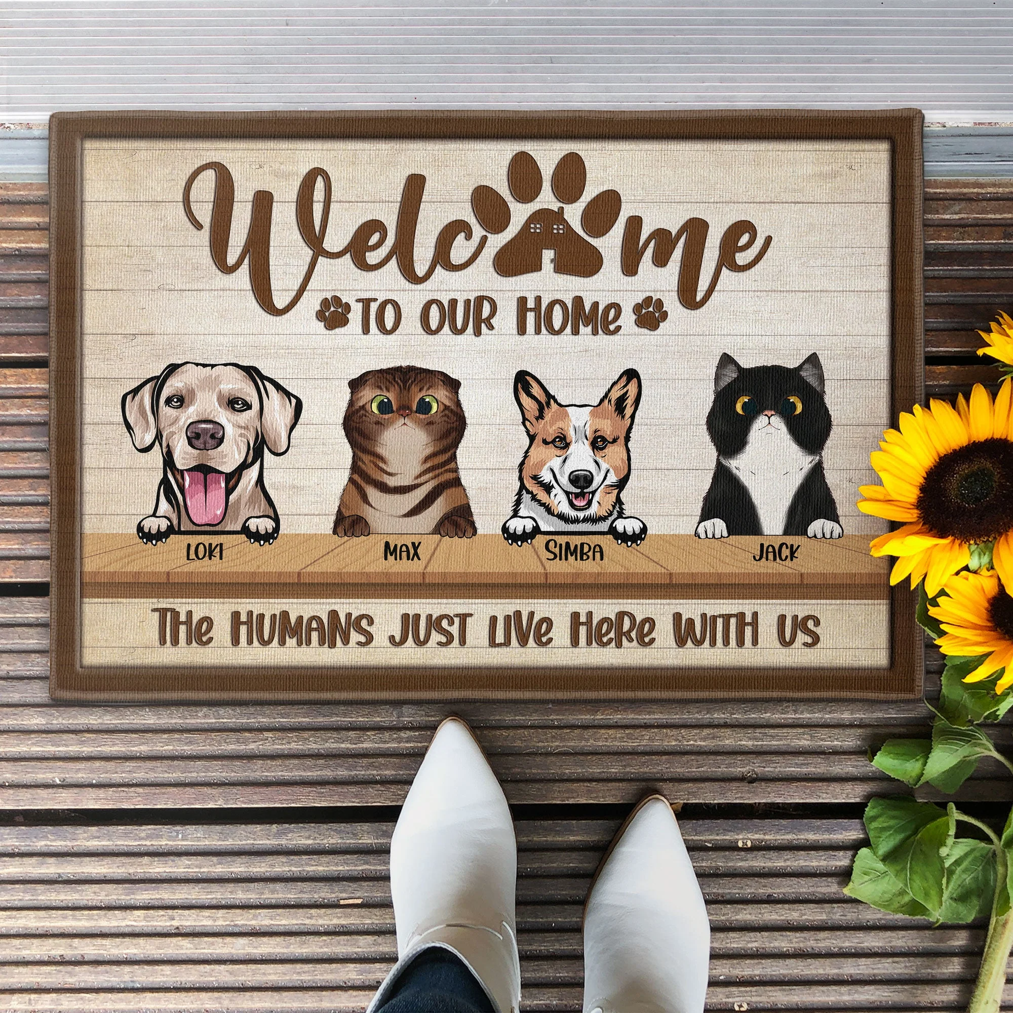 Welcome To Our Home - Personalized Doormat - Birthday Gift For Dog Cat Lovers - Image 2