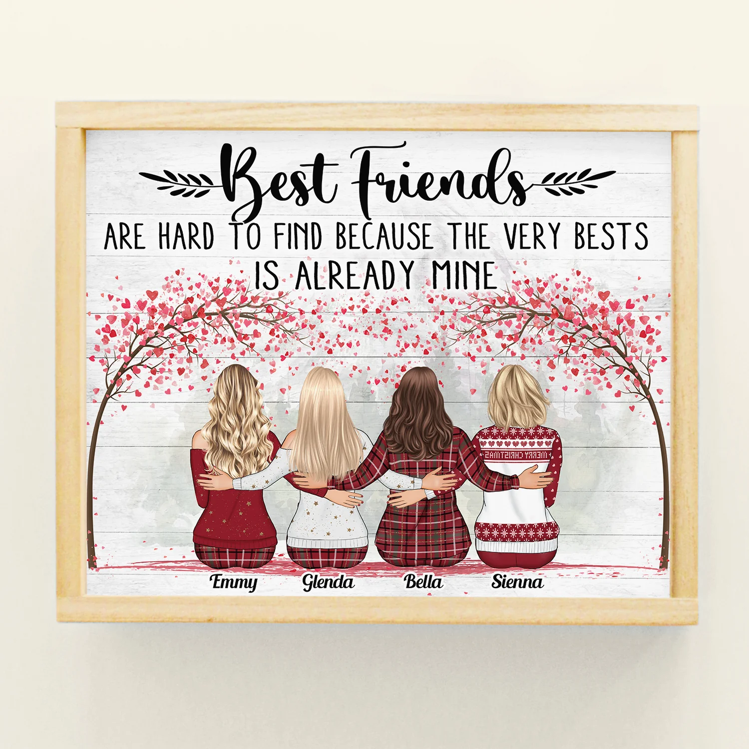 We'll Always Be Friends, You B**** Know Too Much - Personalized Poster - Christmas Gift For Friends, Besties - Family Hugging - Image 3