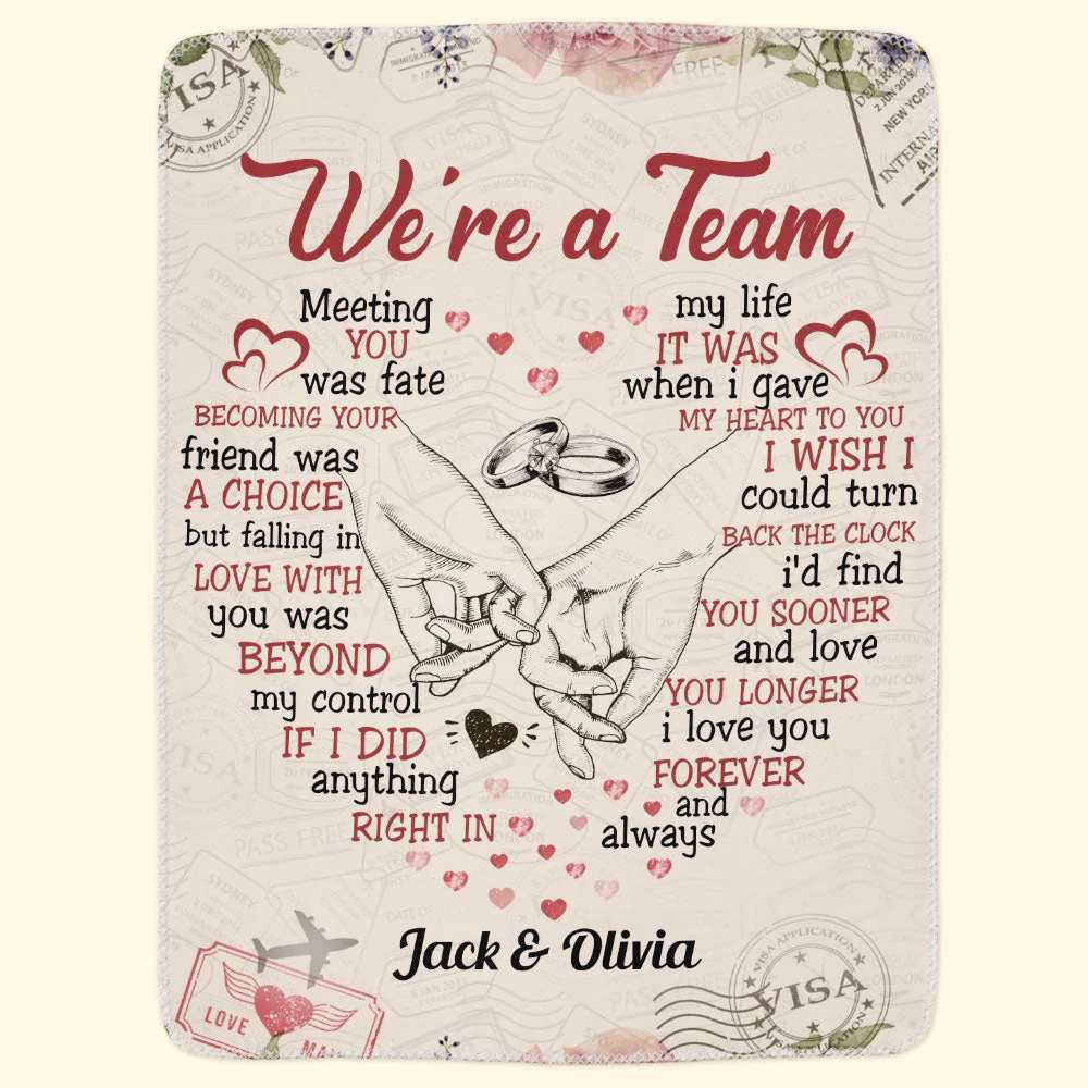 We're A Team - Personalized Blanket - Christmas, Loving Gift For Husband, Wife, Family, Senior Couple - Image 3