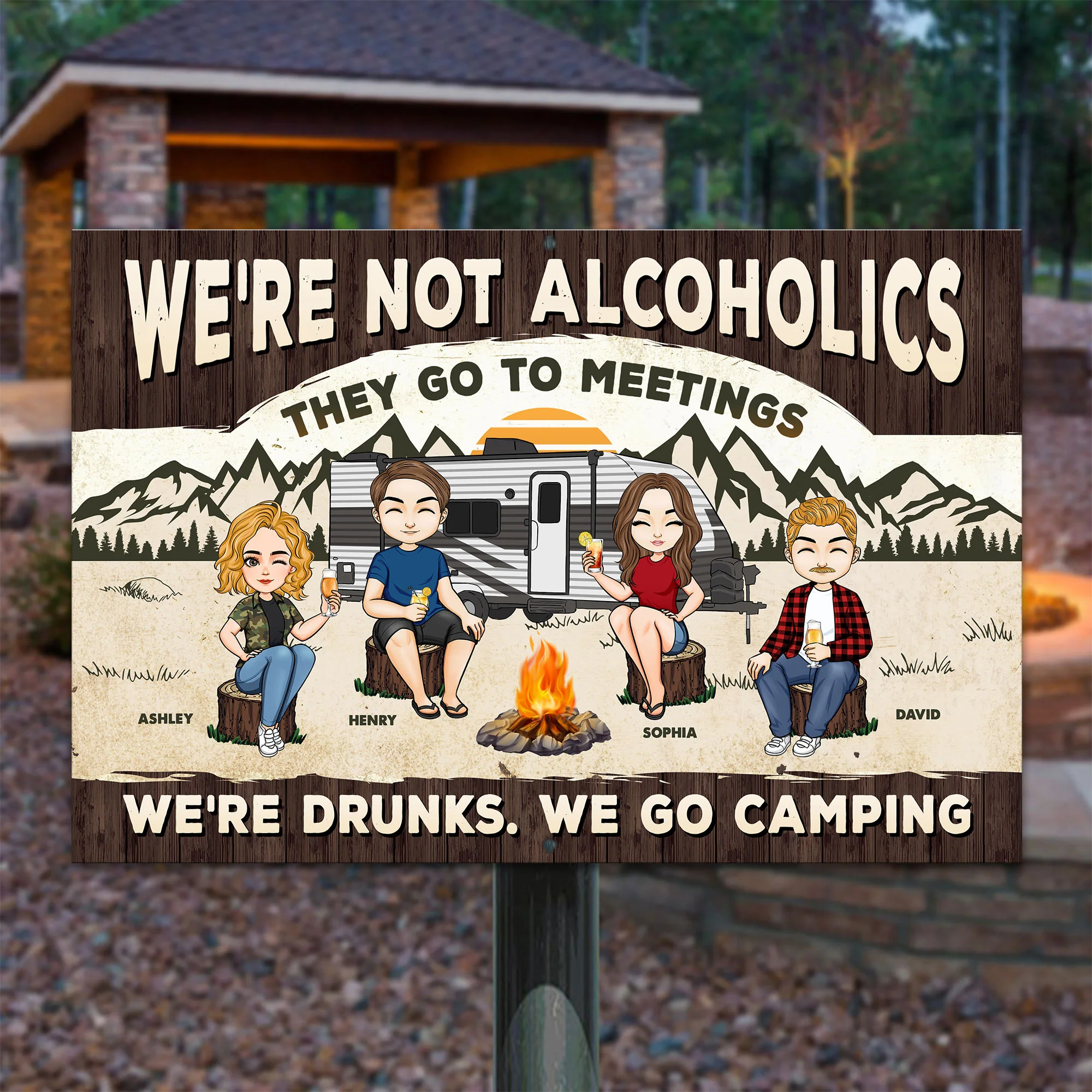 We're Drunks. We Go Camping. - Personalized Metal Sign - Image 3