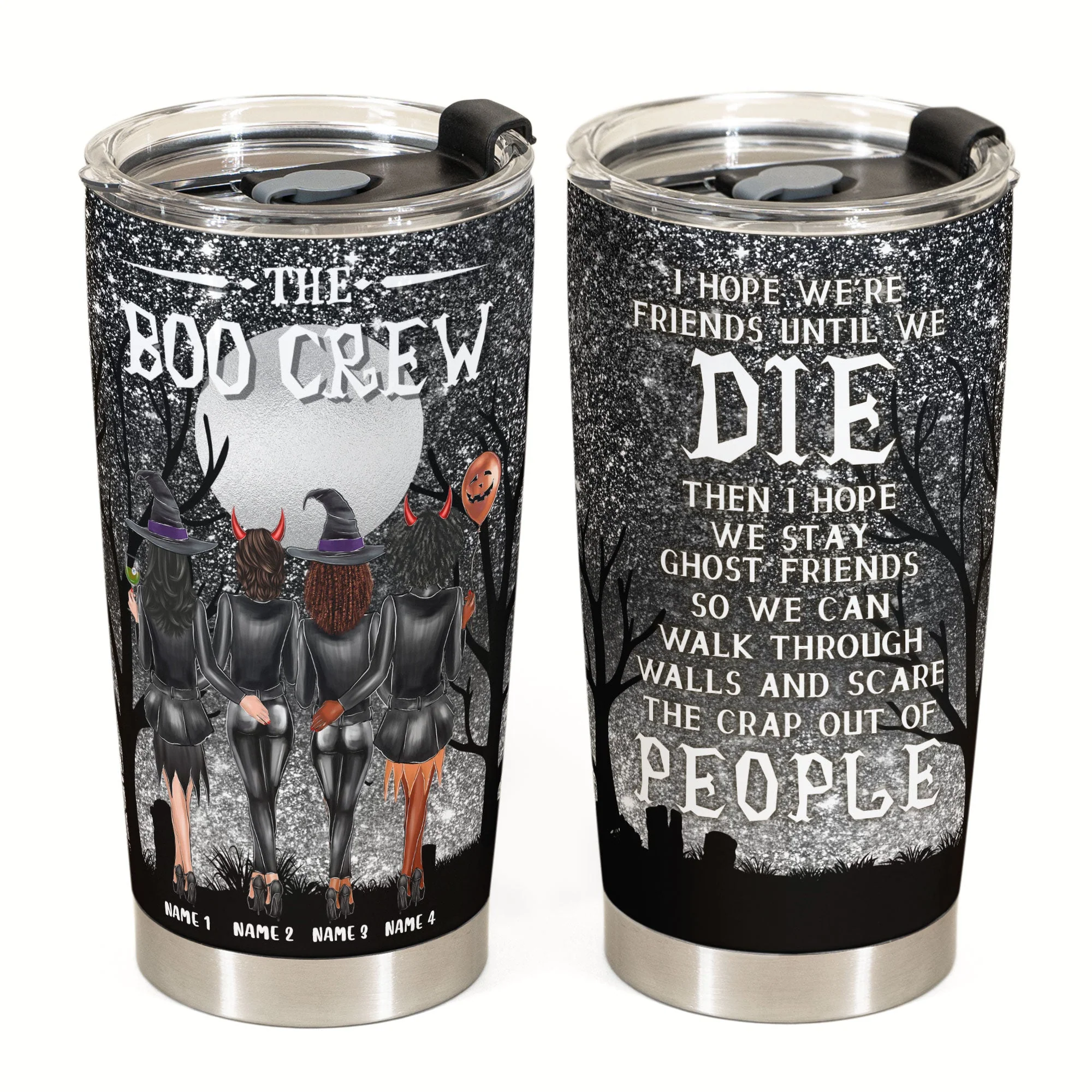 We're Friends Until We Die - Personalized Tumbler Cup - Devil Girls - Image 2