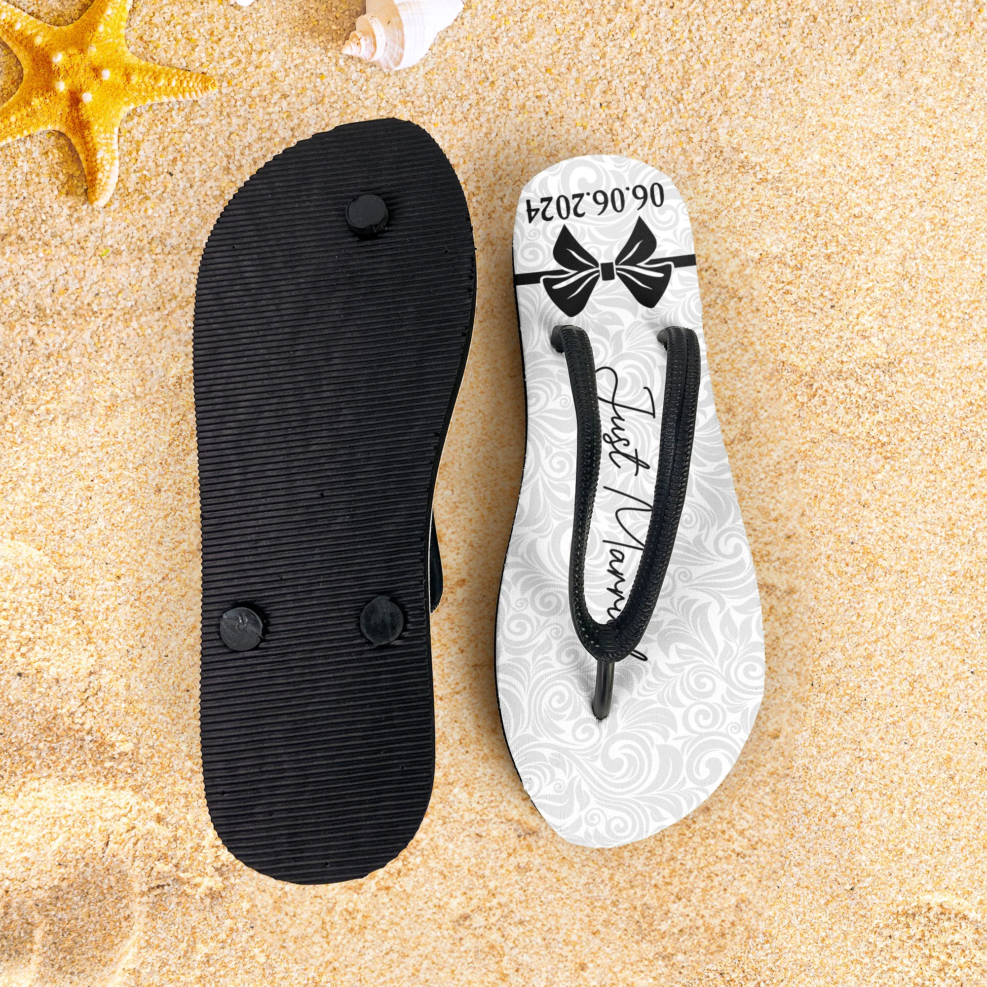 We're Just Married - Personalized Flip Flops - Image 4
