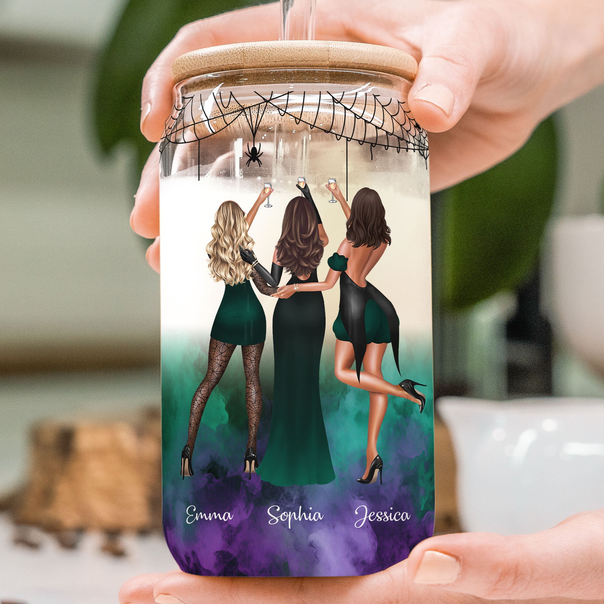 We're Not Sugar & Spice - Personalized Clear Glass Cup - Image 4