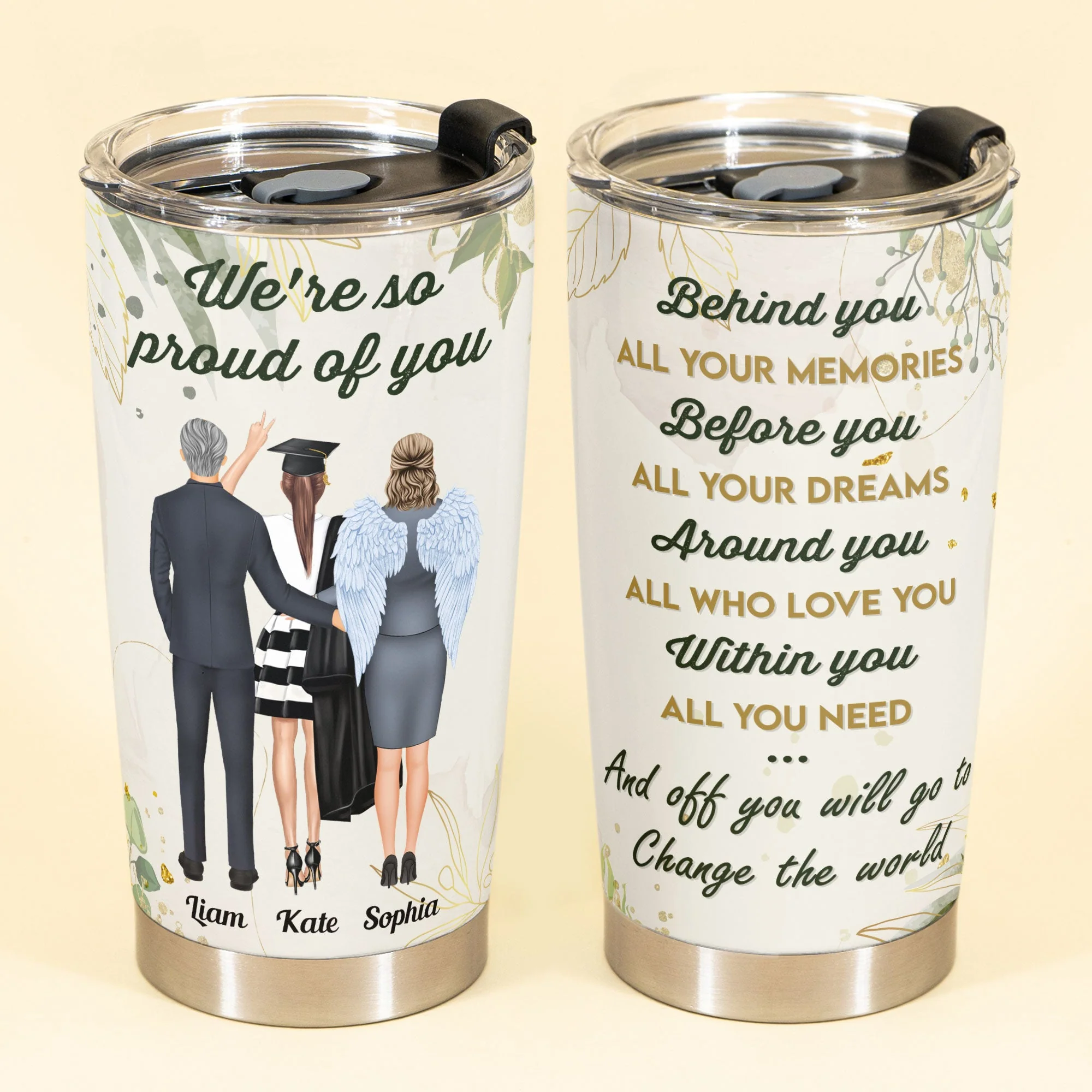 We're So Proud Of You - Personalized Tumbler Cup - Image 2