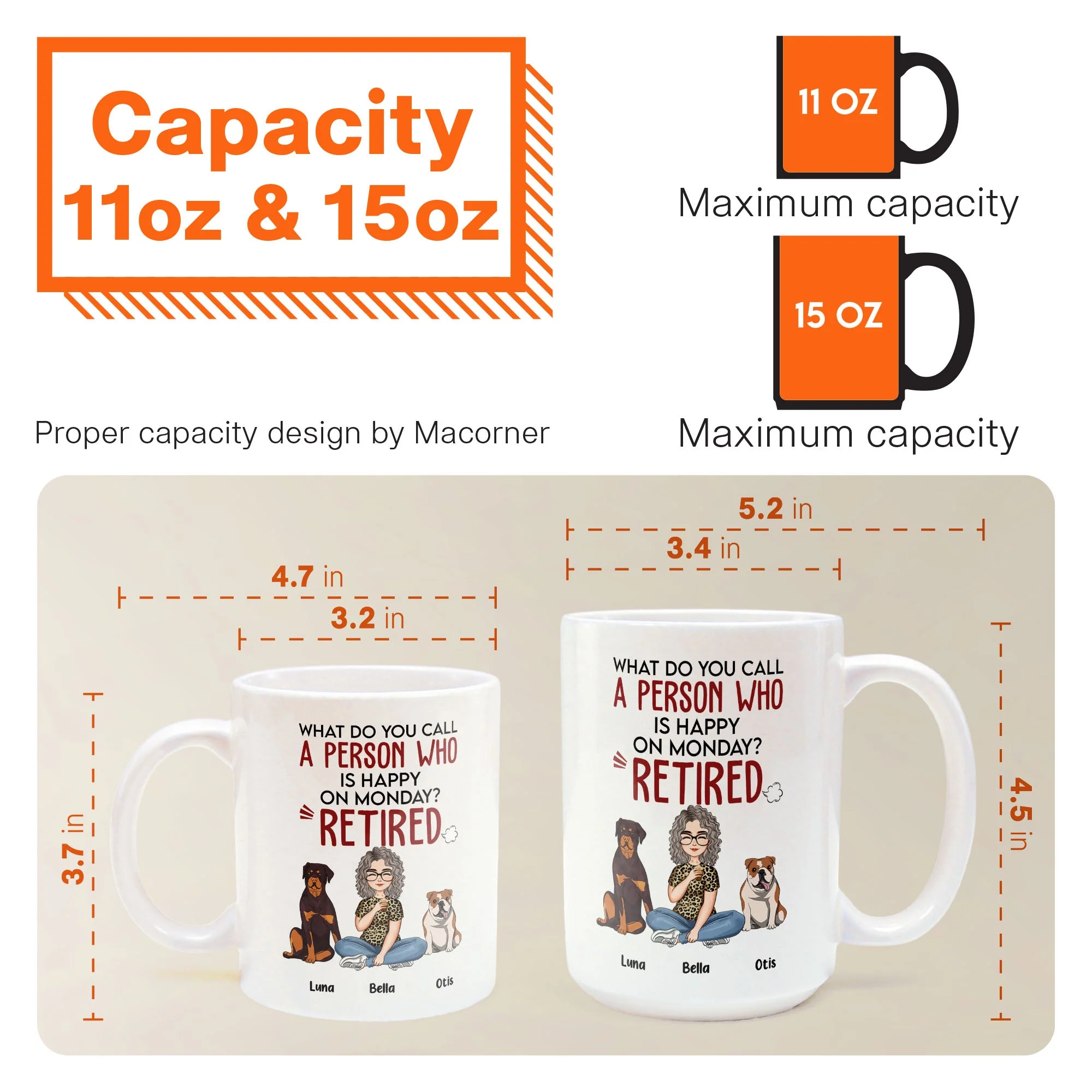 What Do You Call A Person Who Is Happy On Monday? Retired! - Personalized Mug - Image 8