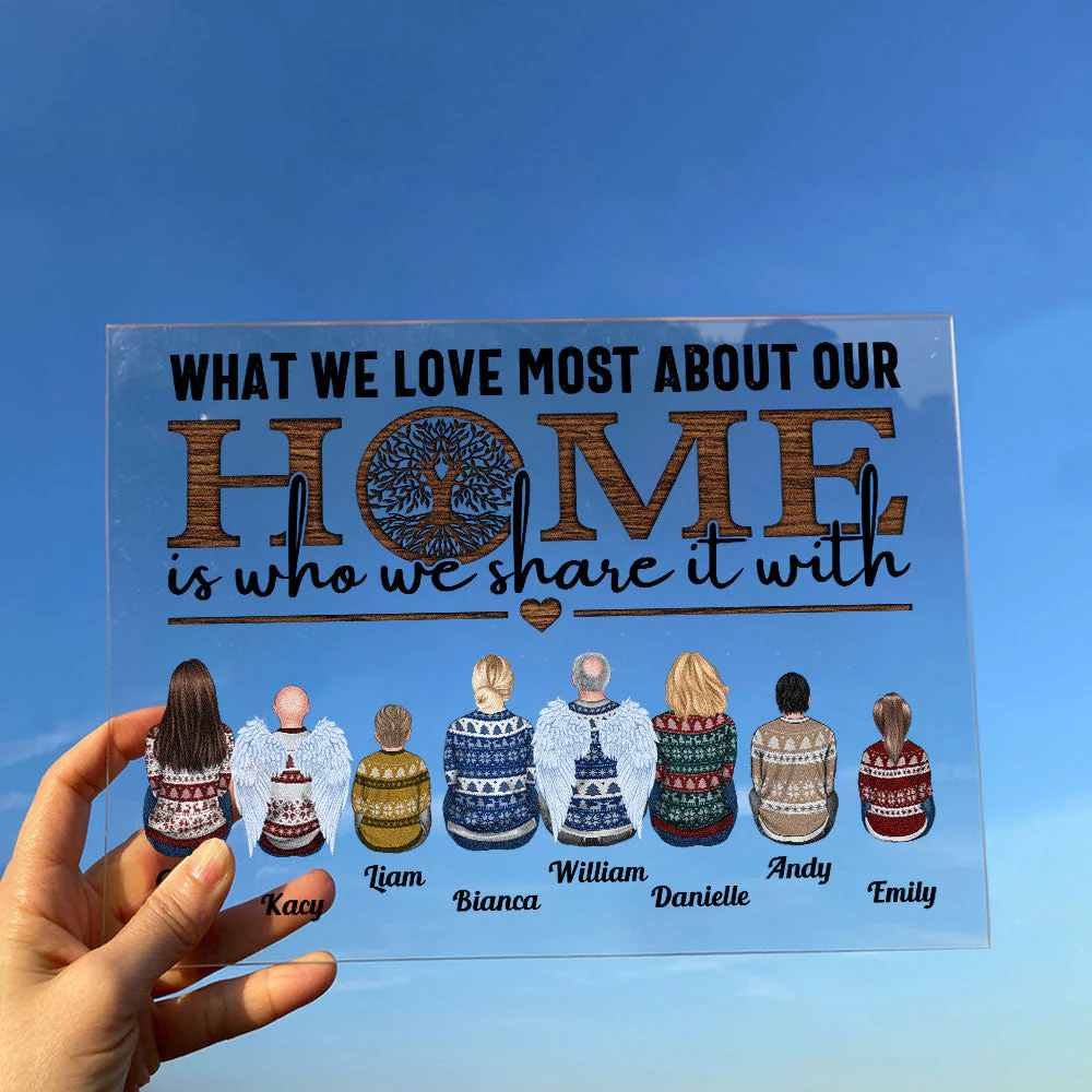 What We Love Most About Our Home - Personalized Acrylic Plaque - Heartwarming Gift For Dad, Papa, Mom, Grandparents, Family Members - Horizontal Version - Image 3