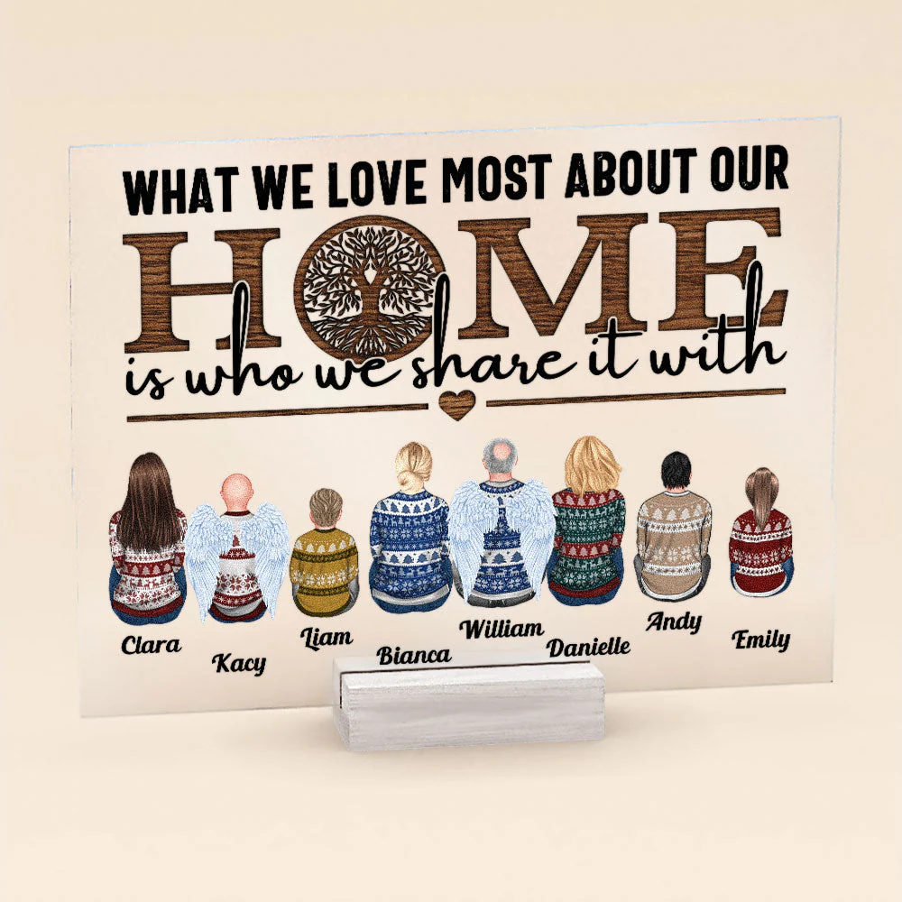 What We Love Most About Our Home - Personalized Acrylic Plaque - Heartwarming Gift For Dad, Papa, Mom, Grandparents, Family Members - Horizontal Version - Image 4