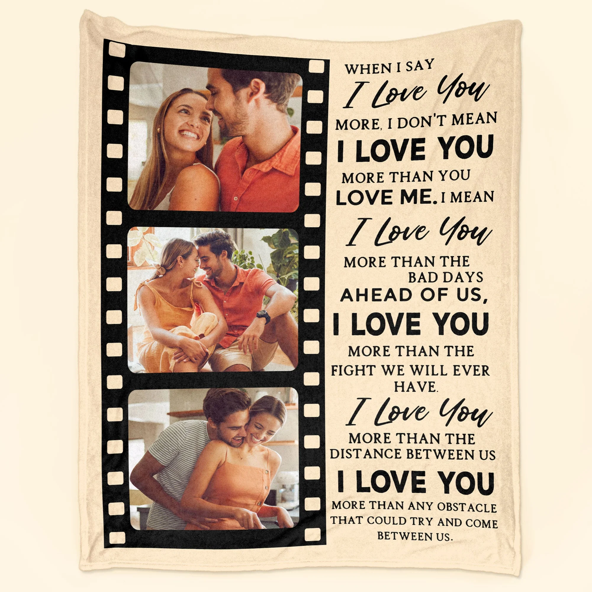When I Say I Love You More - Personalized Photo Blanket - Image 2