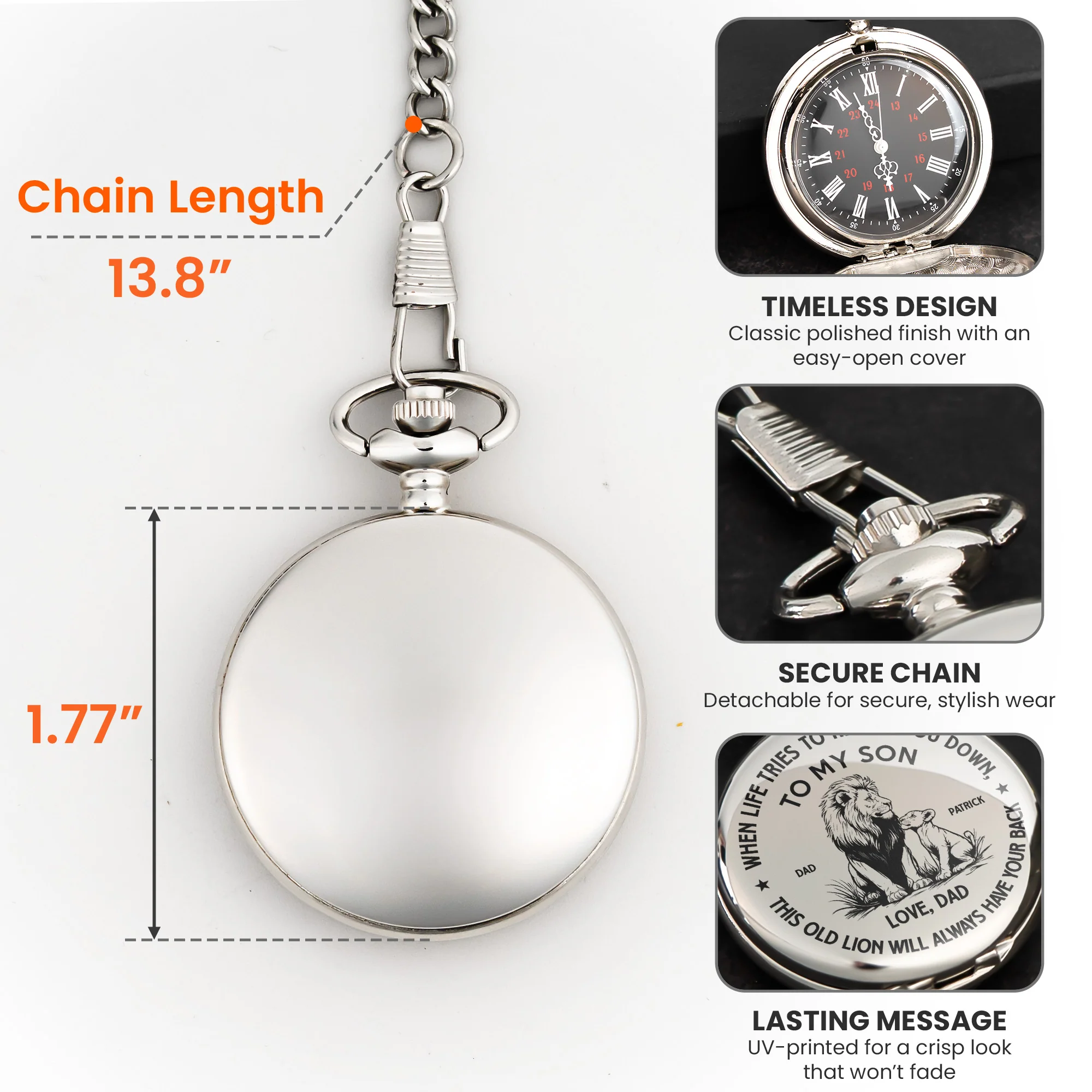 When Life Tries To Knock You Down - Personalized Pocket Watch - Image 6