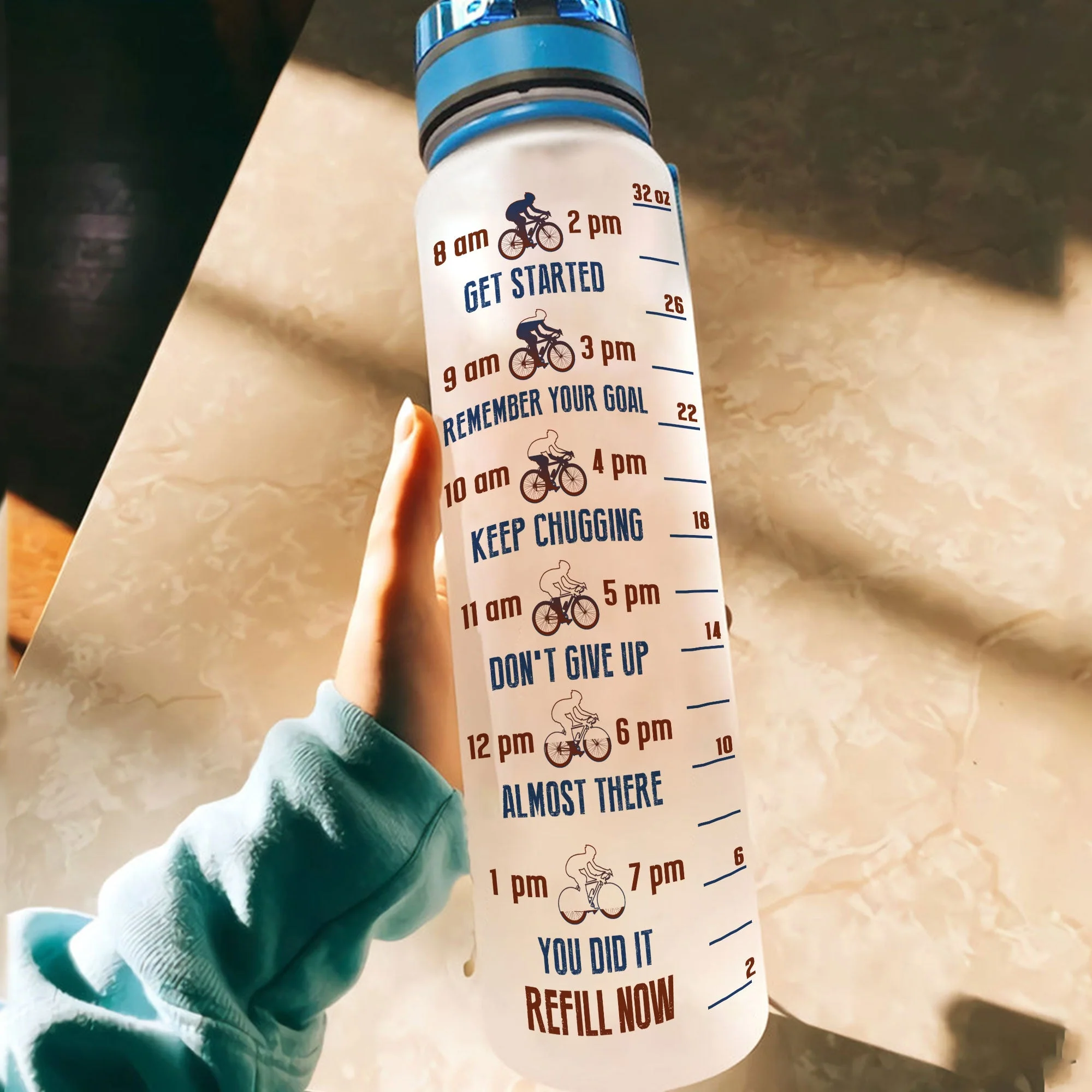 When Nothing Goes Right Go Cycle  - Personalized Water Tracker Bottle - Image 4