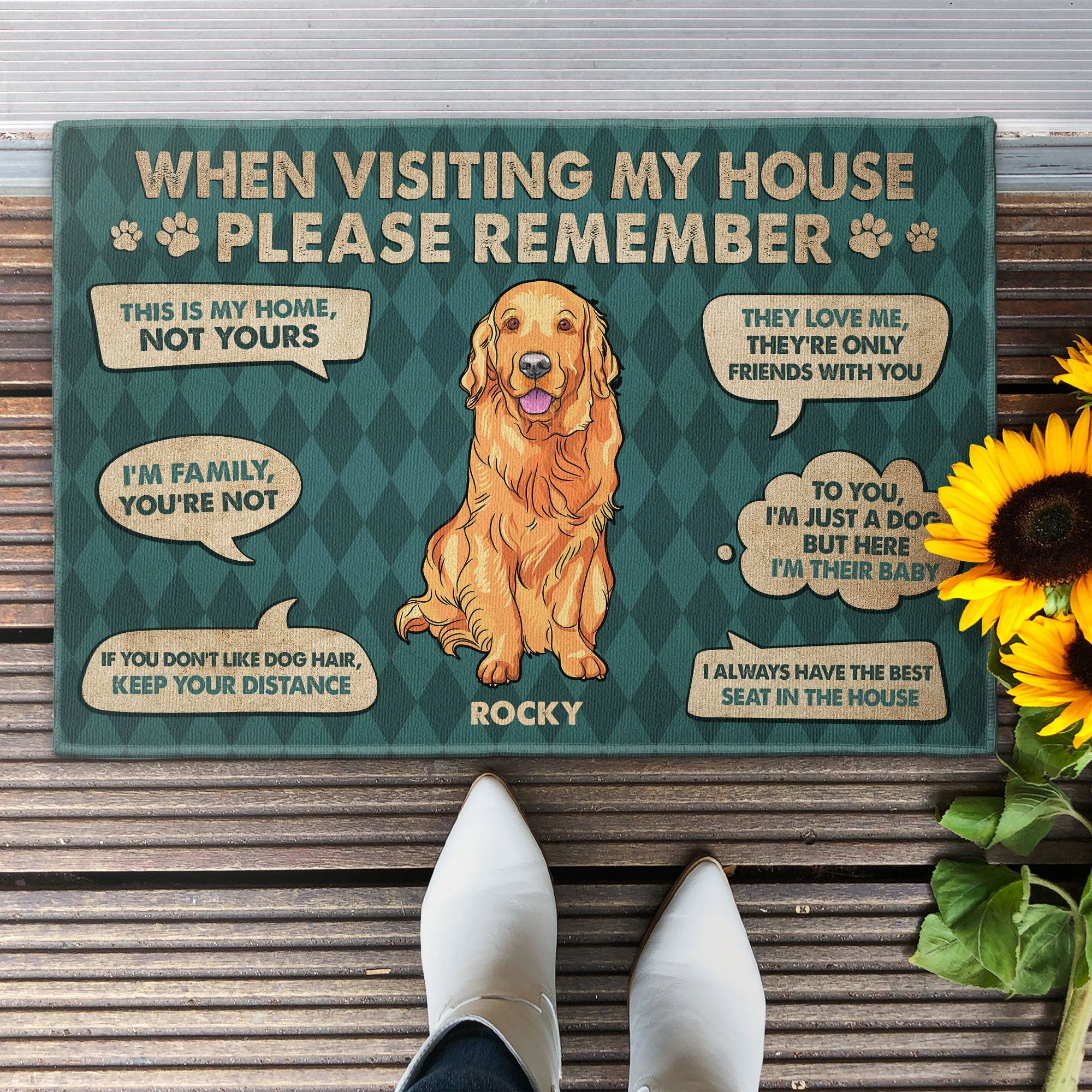 When Visiting My House - Personalized Doormat - Funny House Decor Gift For Dog Lovers, Dog Mom, Dog Dad, Besties, Sisters, Daughters - Image 2