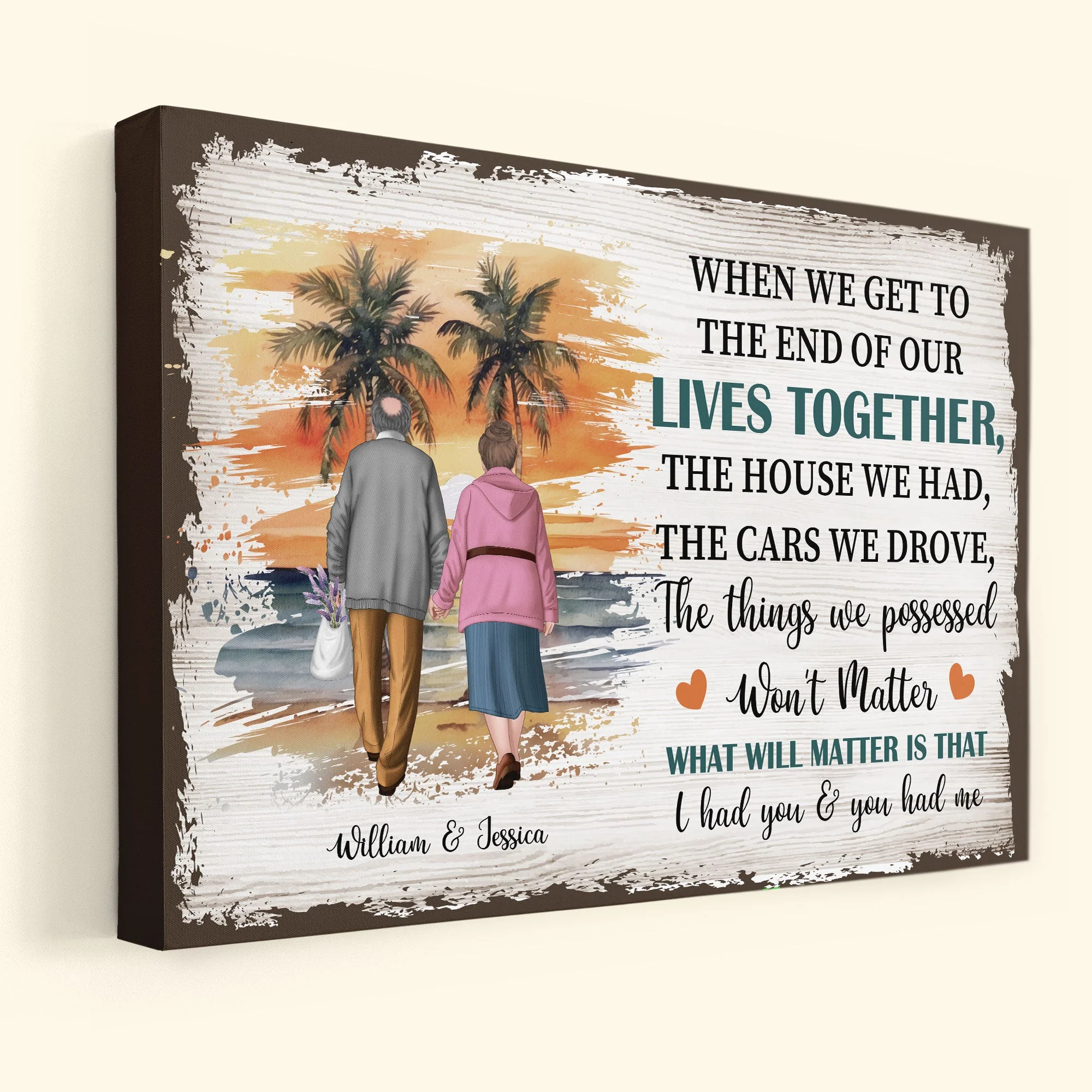 When We Get To The End Of Our Lives Together - Personalized Wrapped Canvas - Image 2