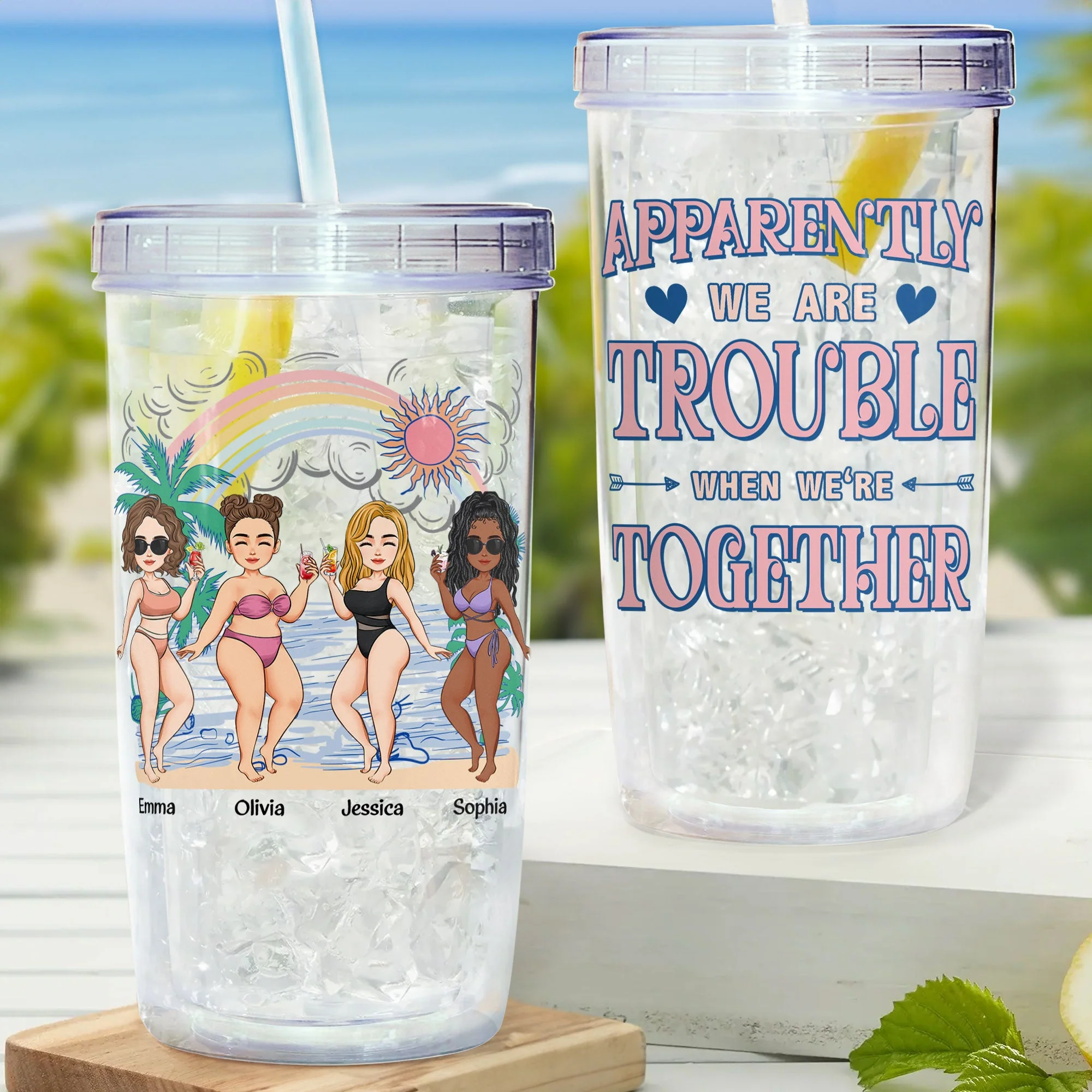 When We're Together - Personalized Acrylic Tumbler With Straw - Image 2