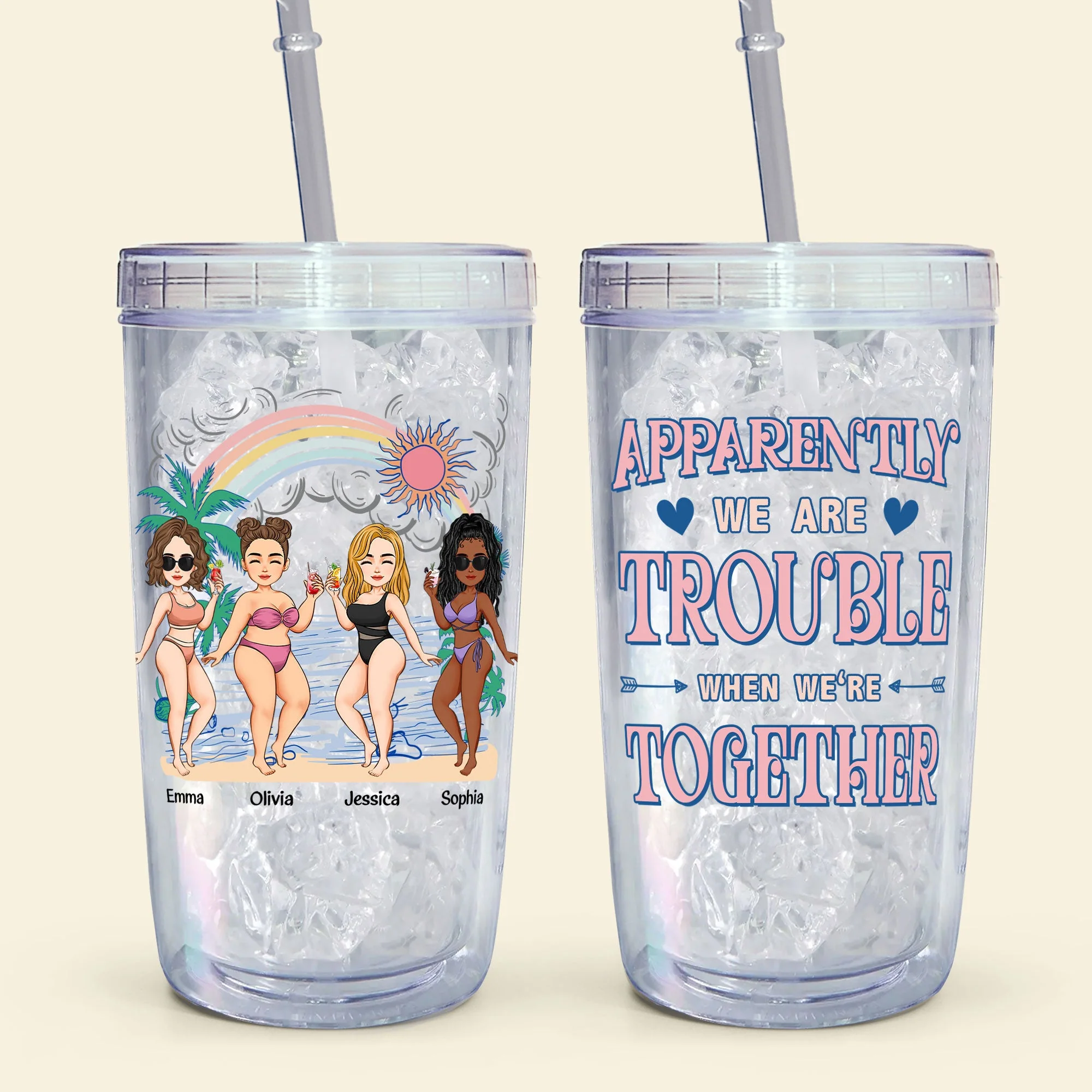 When We're Together - Personalized Acrylic Tumbler With Straw - Image 6