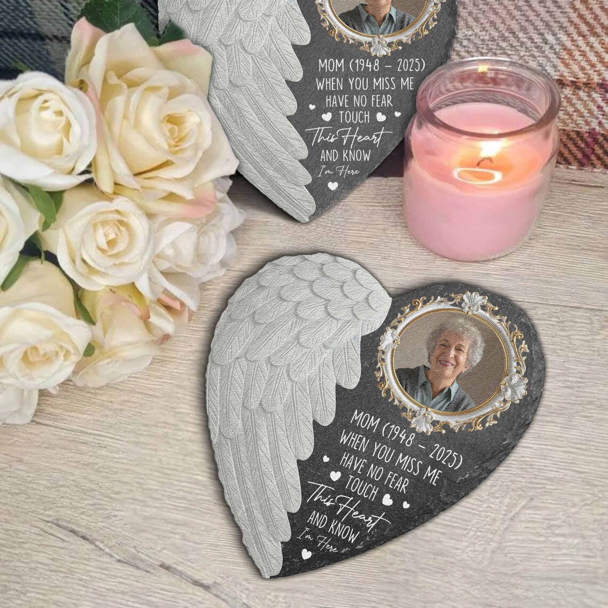 When You Miss Me Have No Fear Touch This Heart And Know - Personalized Garden Stone - Image 5