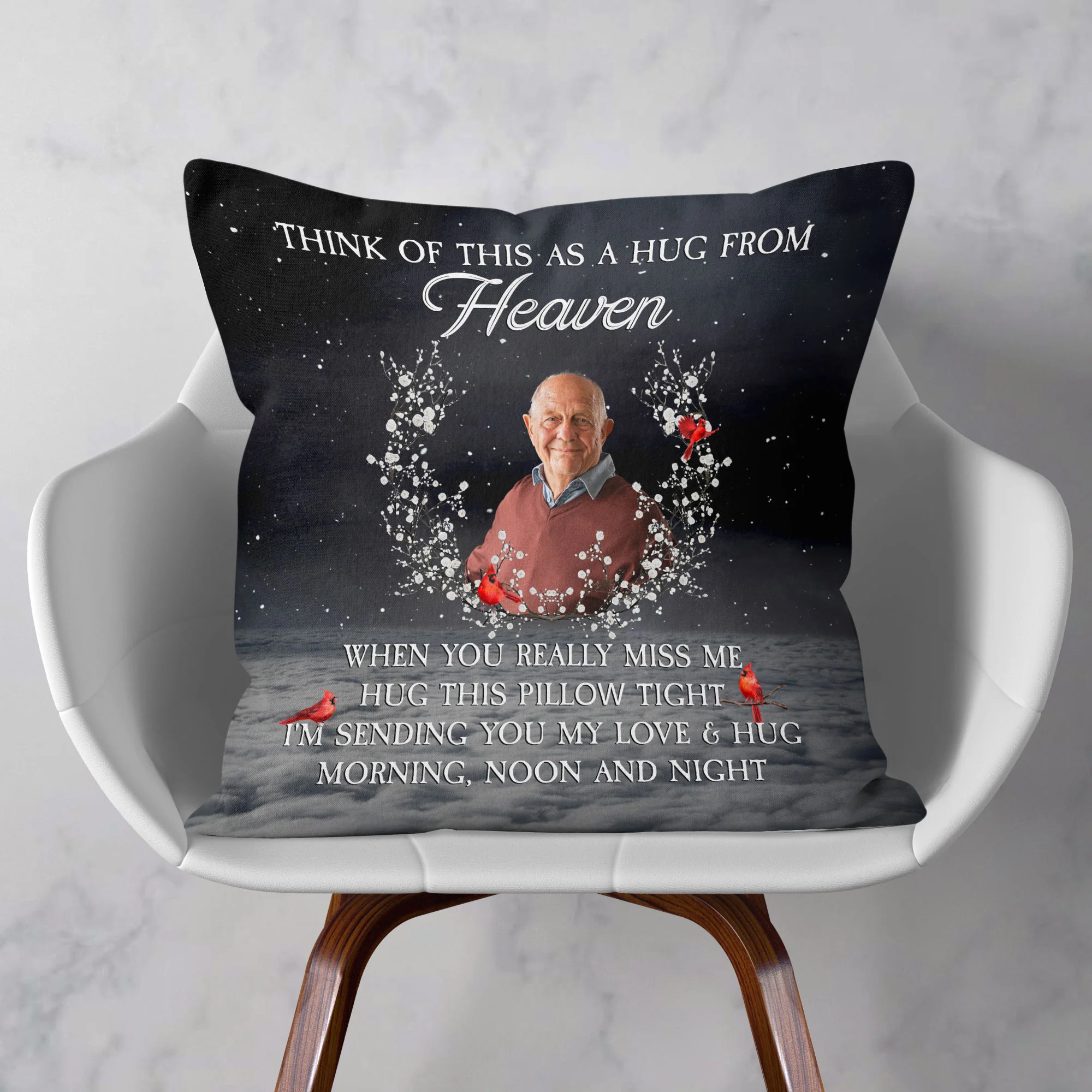 When You Miss Me Hug This Pillow - Personalized Photo Pillow (Insert Included) - Image 4