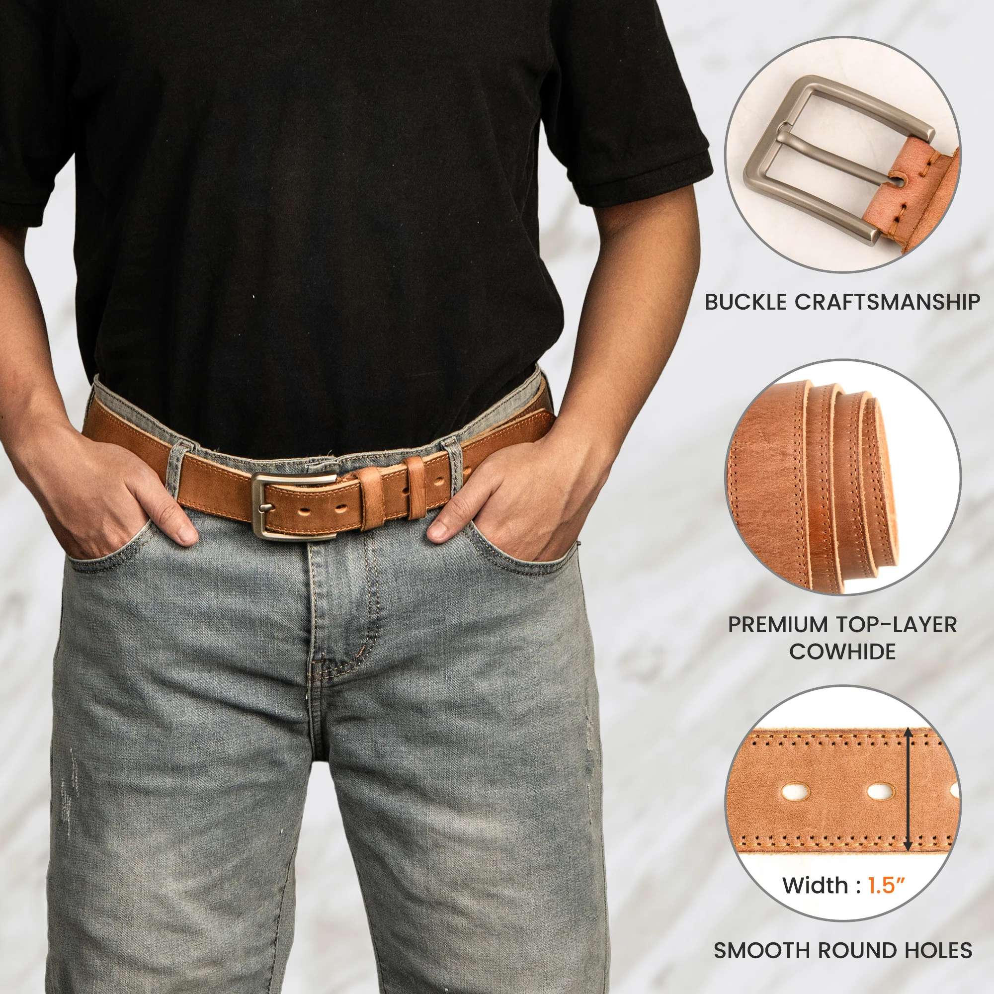 When You Wear This Belt, Reminder For Brother, Sibling - Personalized Leather Belt - Image 4