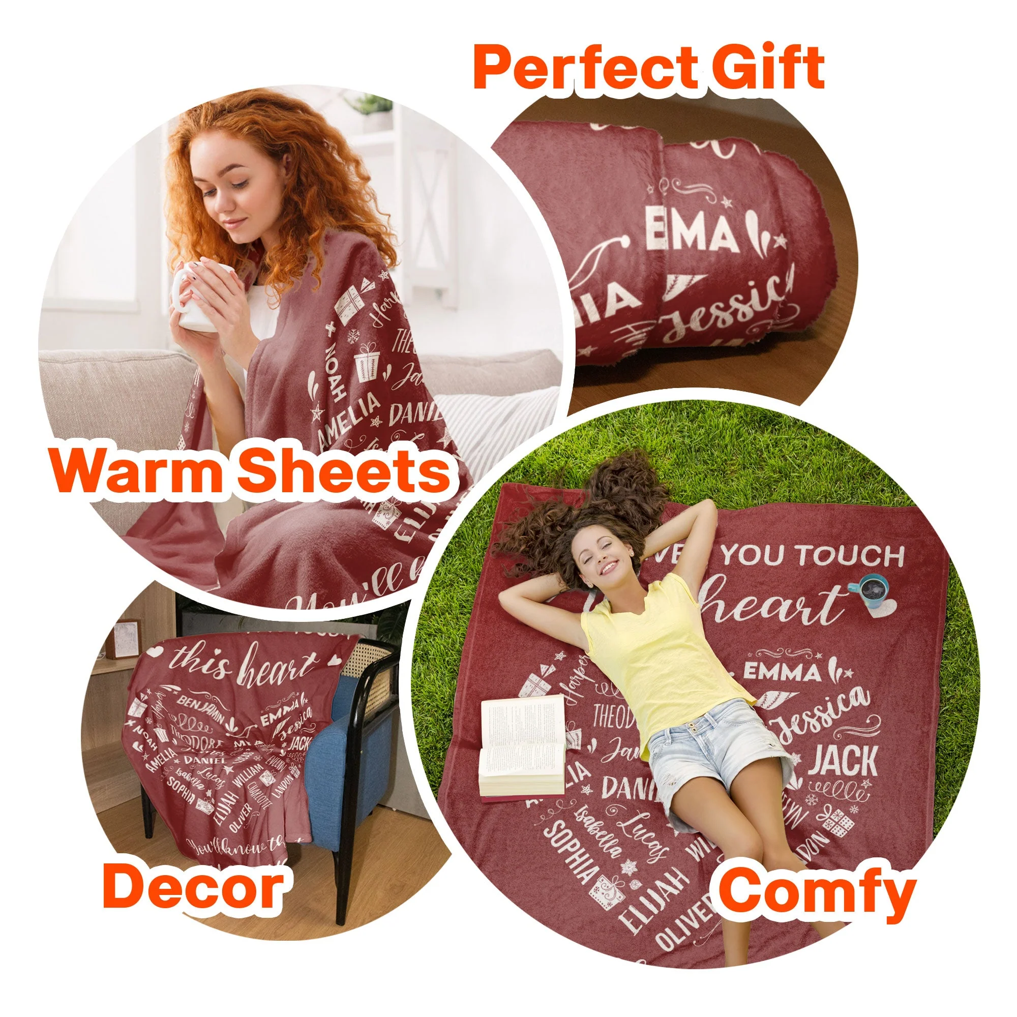 Whenever You Touch This Heart You'll Know That We Love You - Personalized Blanket - Image 7