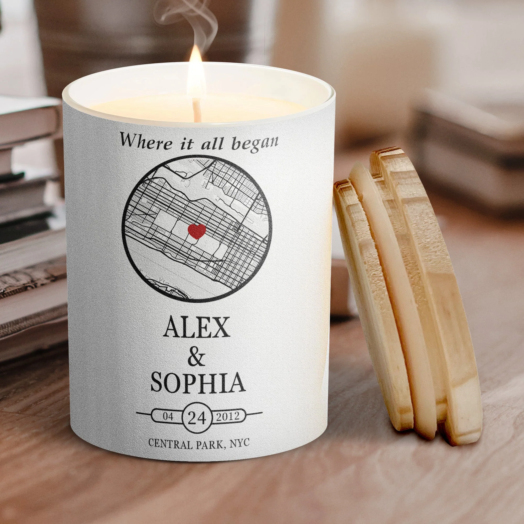 Where It All Began Anniversary Gifts - Personalized Photo Candle - Image 2