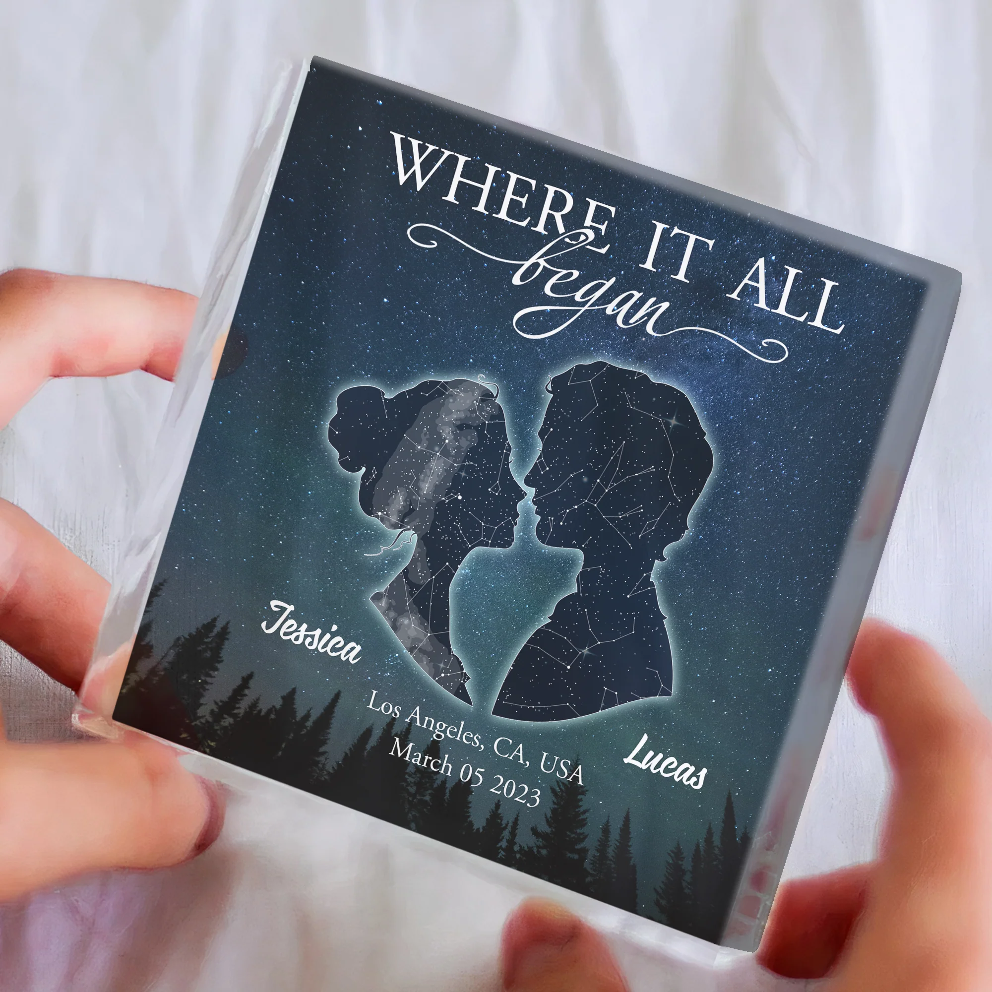 Where It All Began - Personalized Custom Square-Shaped Acrylic Plaque - Image 4