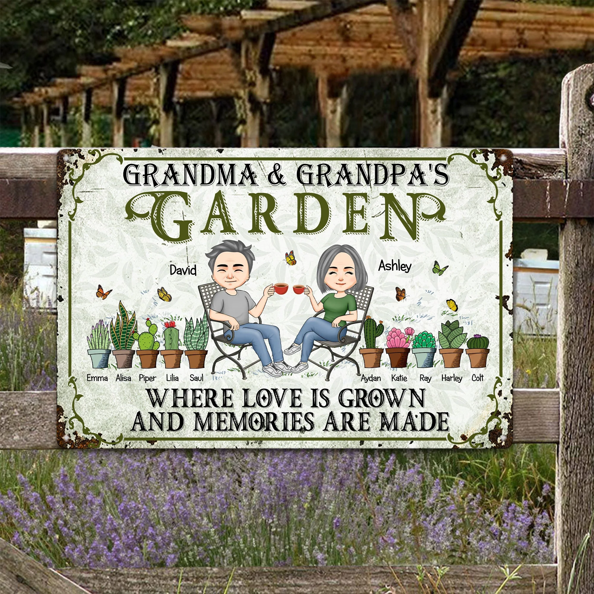 Where Love Is Grown And Memories Are Made - Personalized Metal Sign - Image 2
