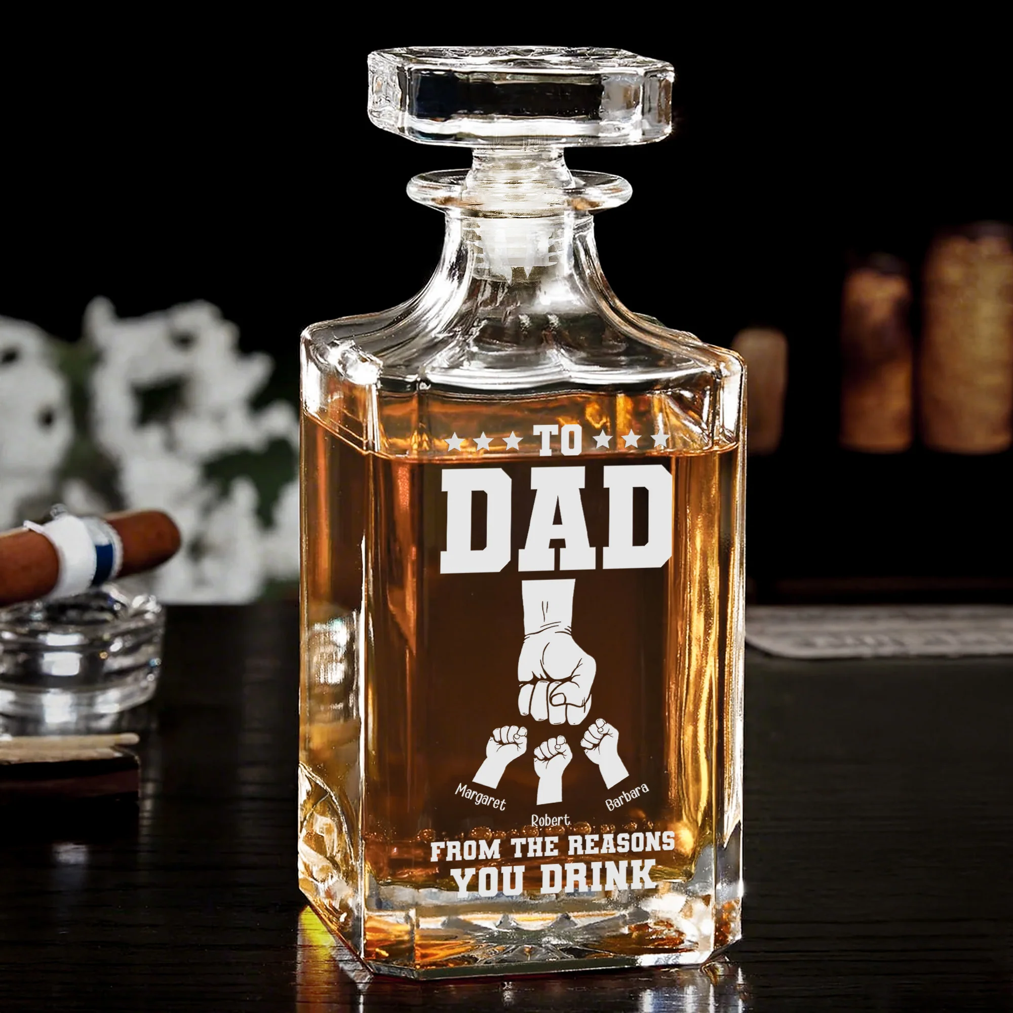Decanter Gift For Dad From Reasons You Drink - Custom Decanter - Image 2