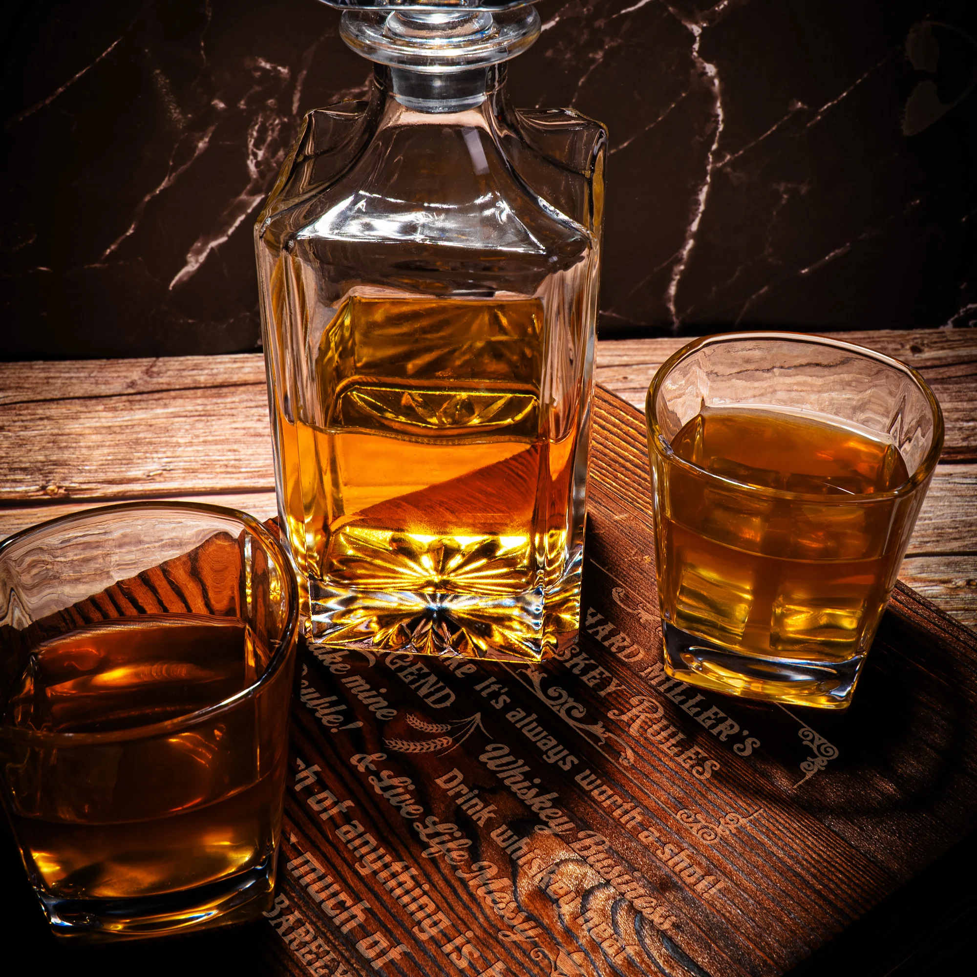Whiskey, Rum, Bourbon, Gin, Wine, Vodka Rules - Personalized Whiskey Decanter Set - Image 5