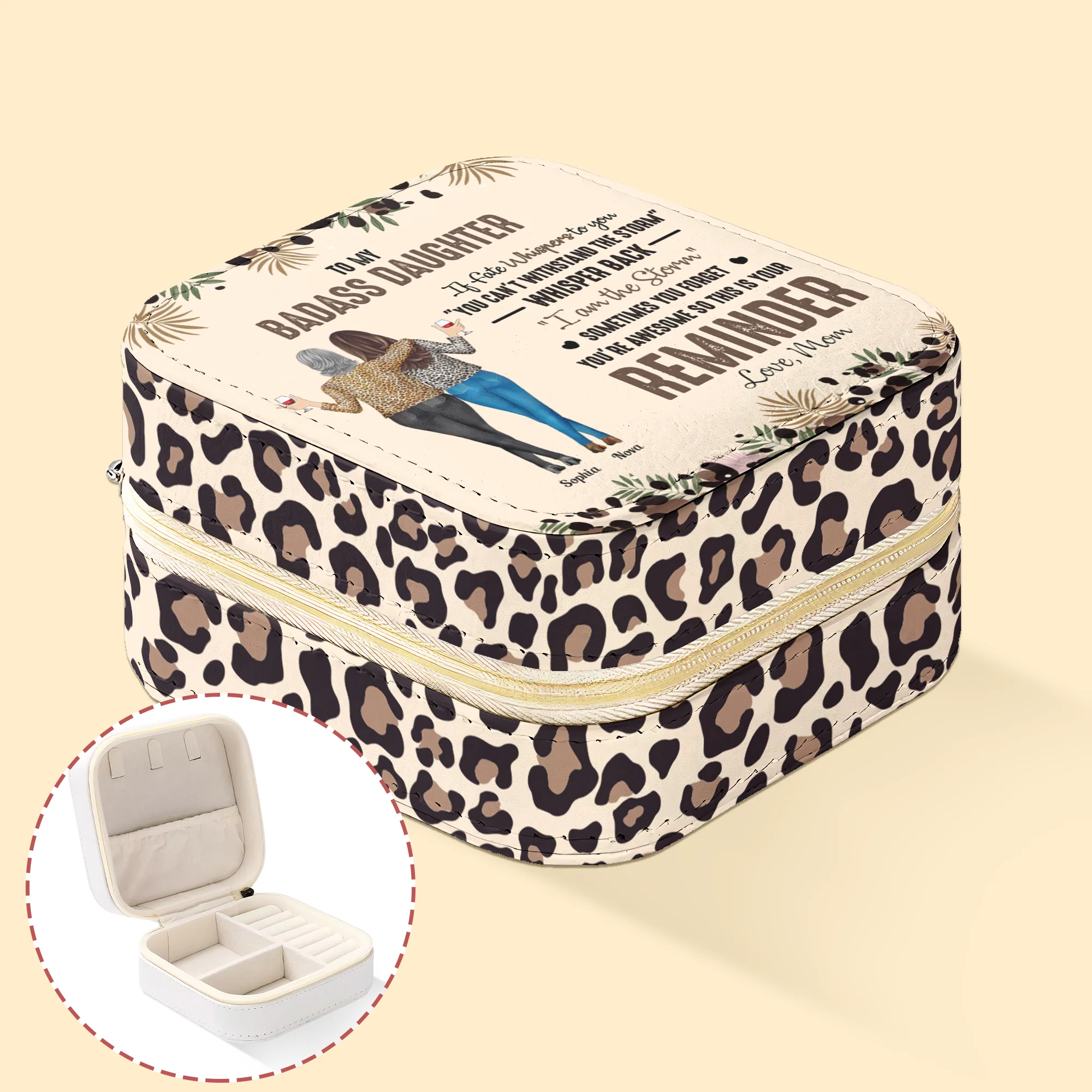 Whisper Back I Am The Storm For Daughter, Friend, Niece - Personalized Jewelry Box - Image 3