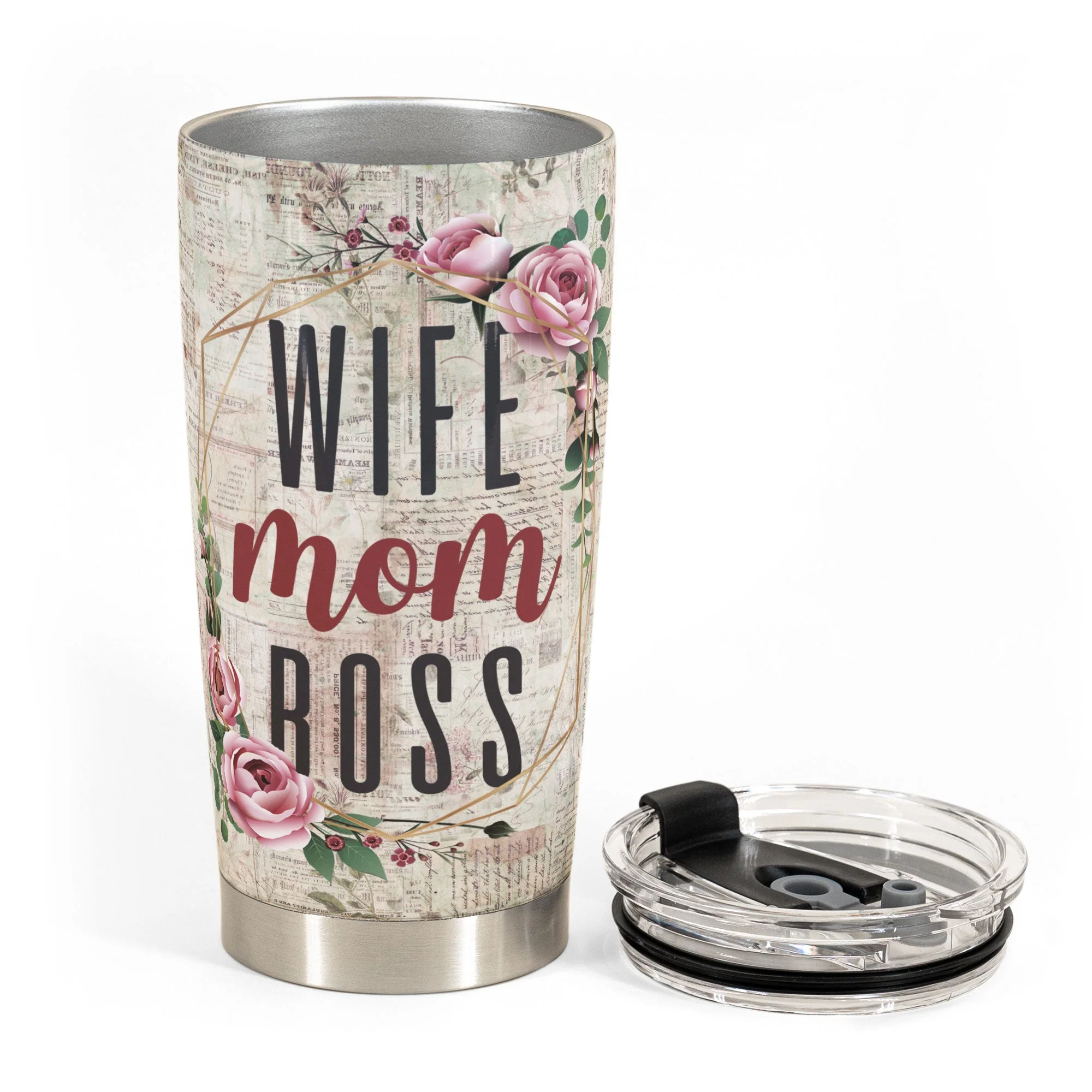Wife Mom Boss - Personalized Tumbler Cup - Valentine's Day, Birthday Gift For Wife, Mom - Image 4