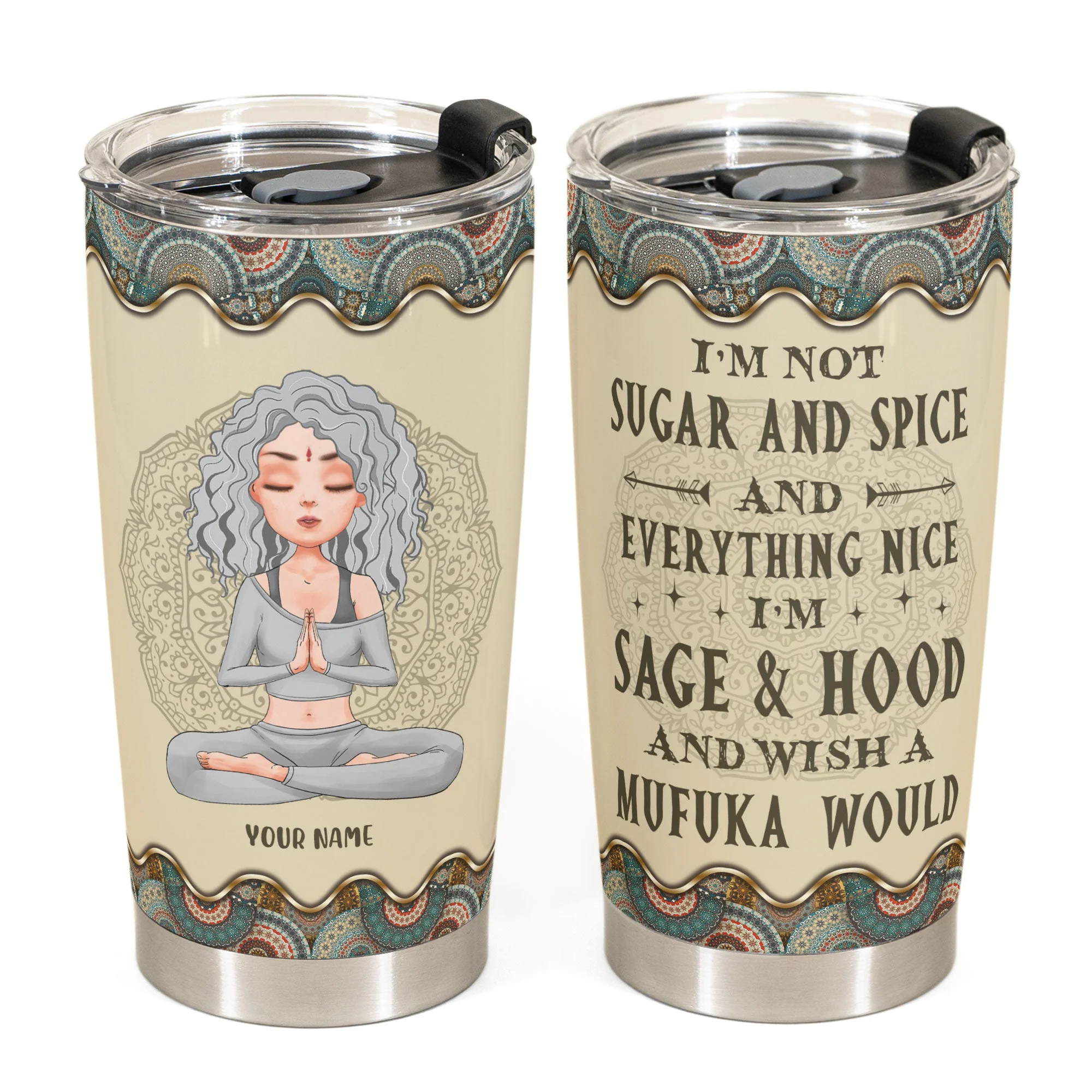 Wish A Mufuka Would - Personalized Tumbler Cup - Image 2