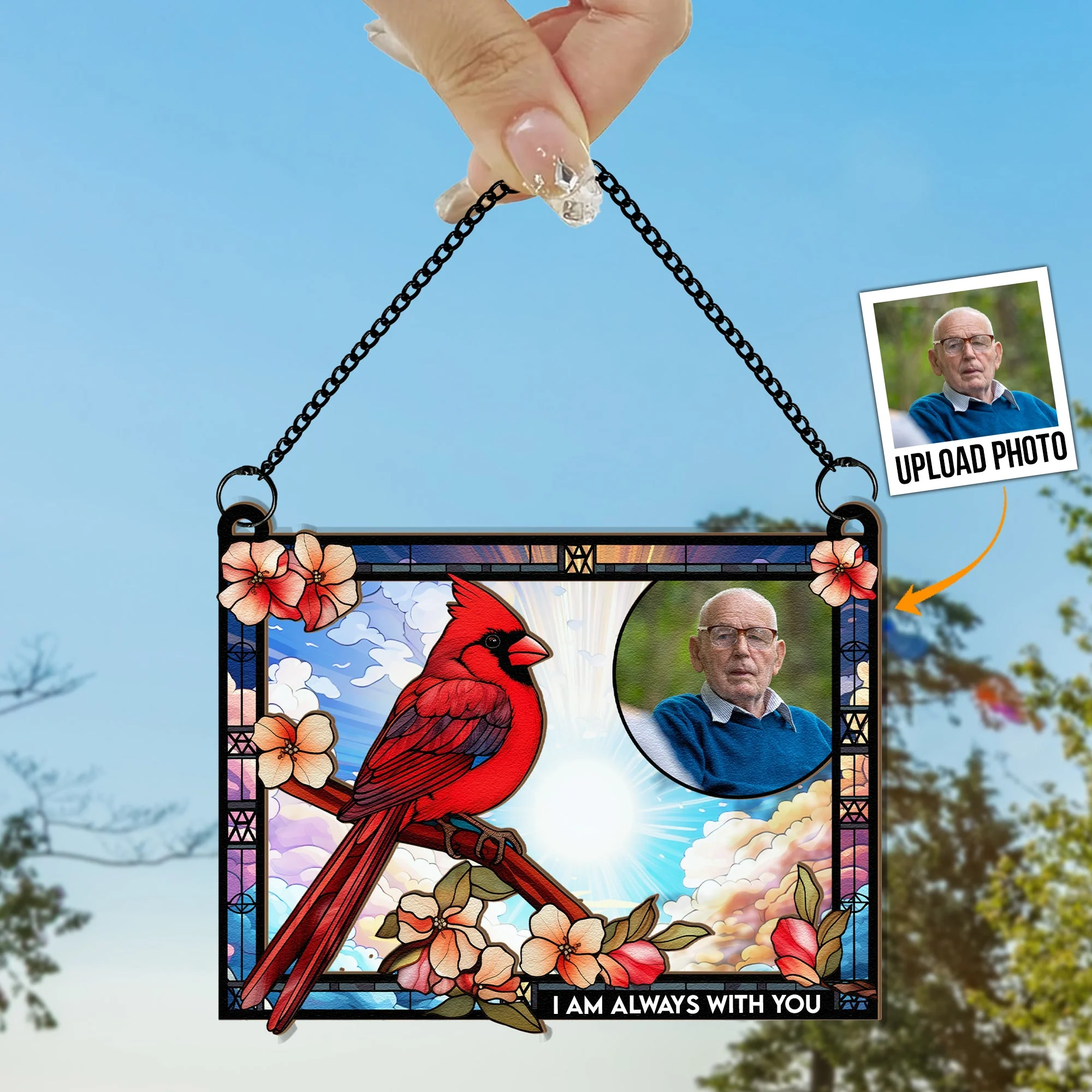 Wish You Were Here - Personalized Window Hanging Suncatcher Photo Ornament - Image 2