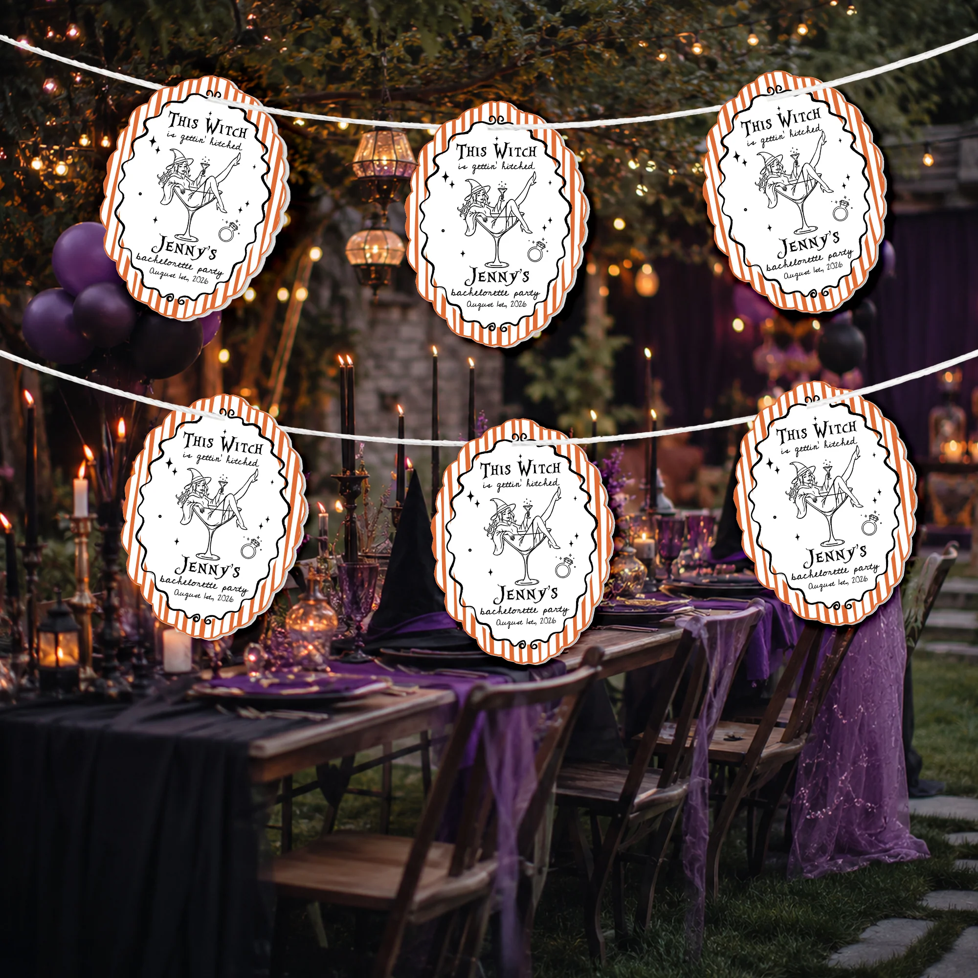 Witches Bachelorette Party - Personalized Garland Banner - Image 2