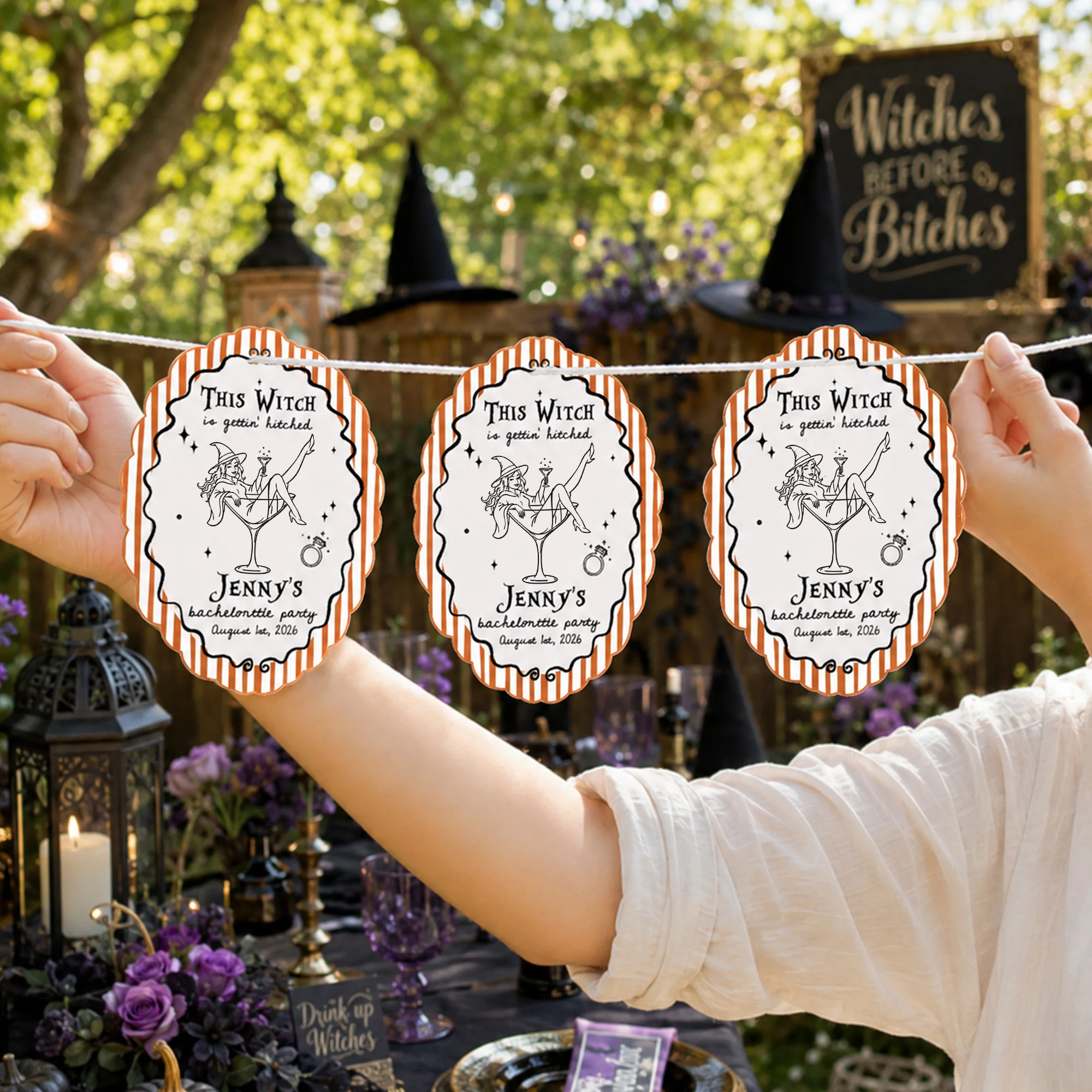 Witches Bachelorette Party - Personalized Garland Banner - Image 4