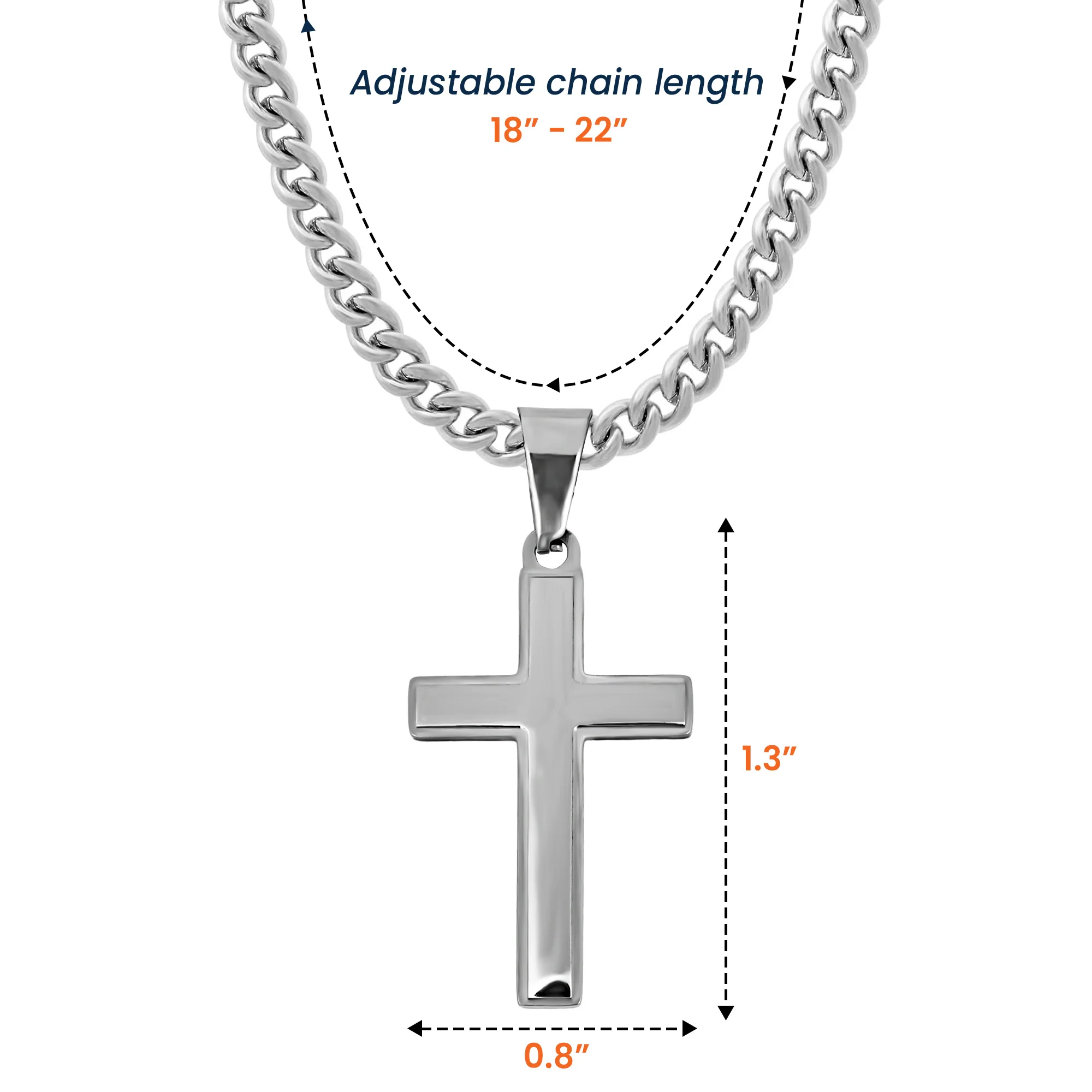 With God Leading Our Forever Journey Gift For Him - Personalized Cross Necklace With Card - Image 5