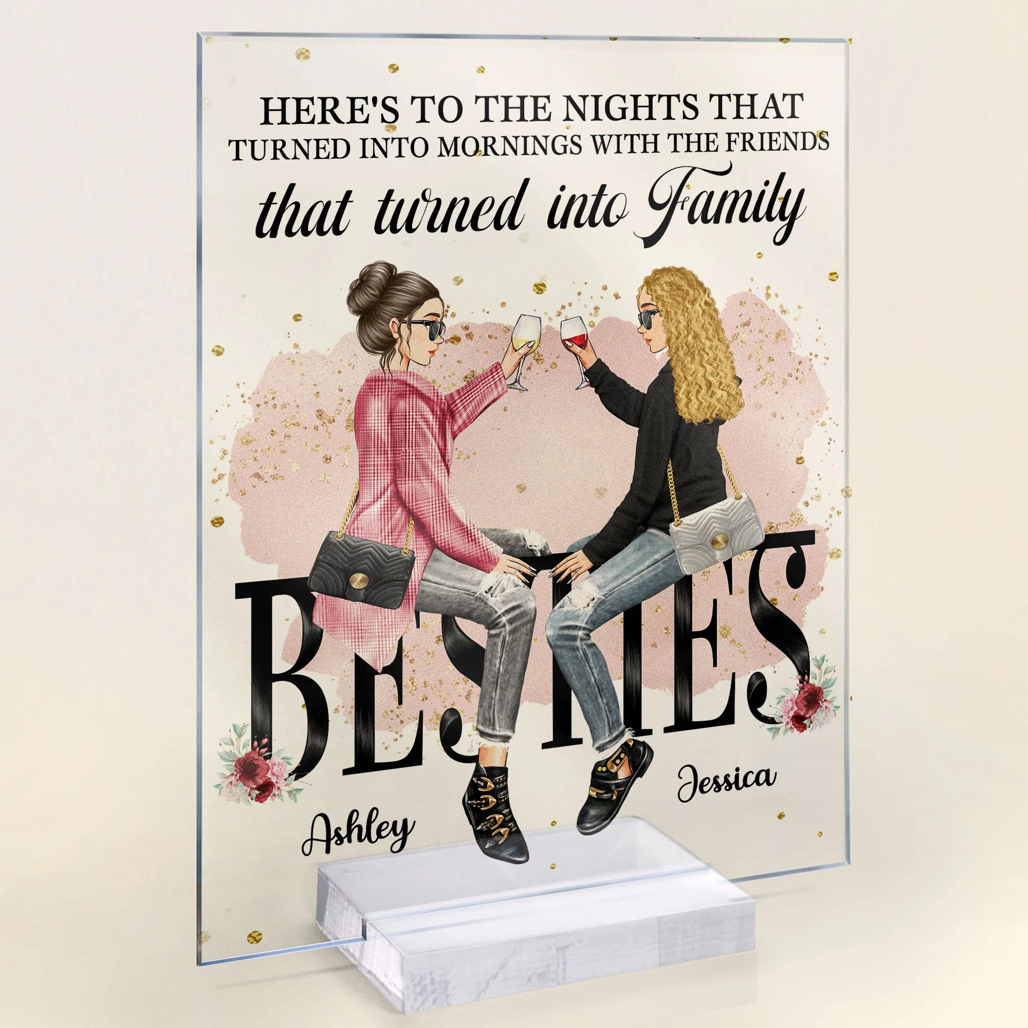 With The Friends That Turned Into Family - Personalized Acrylic Plaque