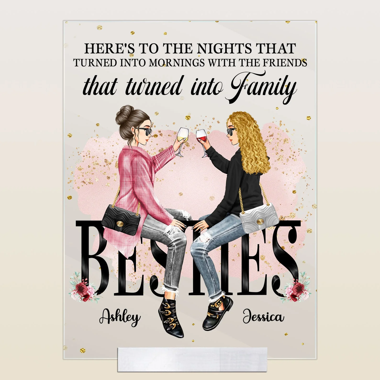 With The Friends That Turned Into Family - Personalized Acrylic Plaque - Image 2