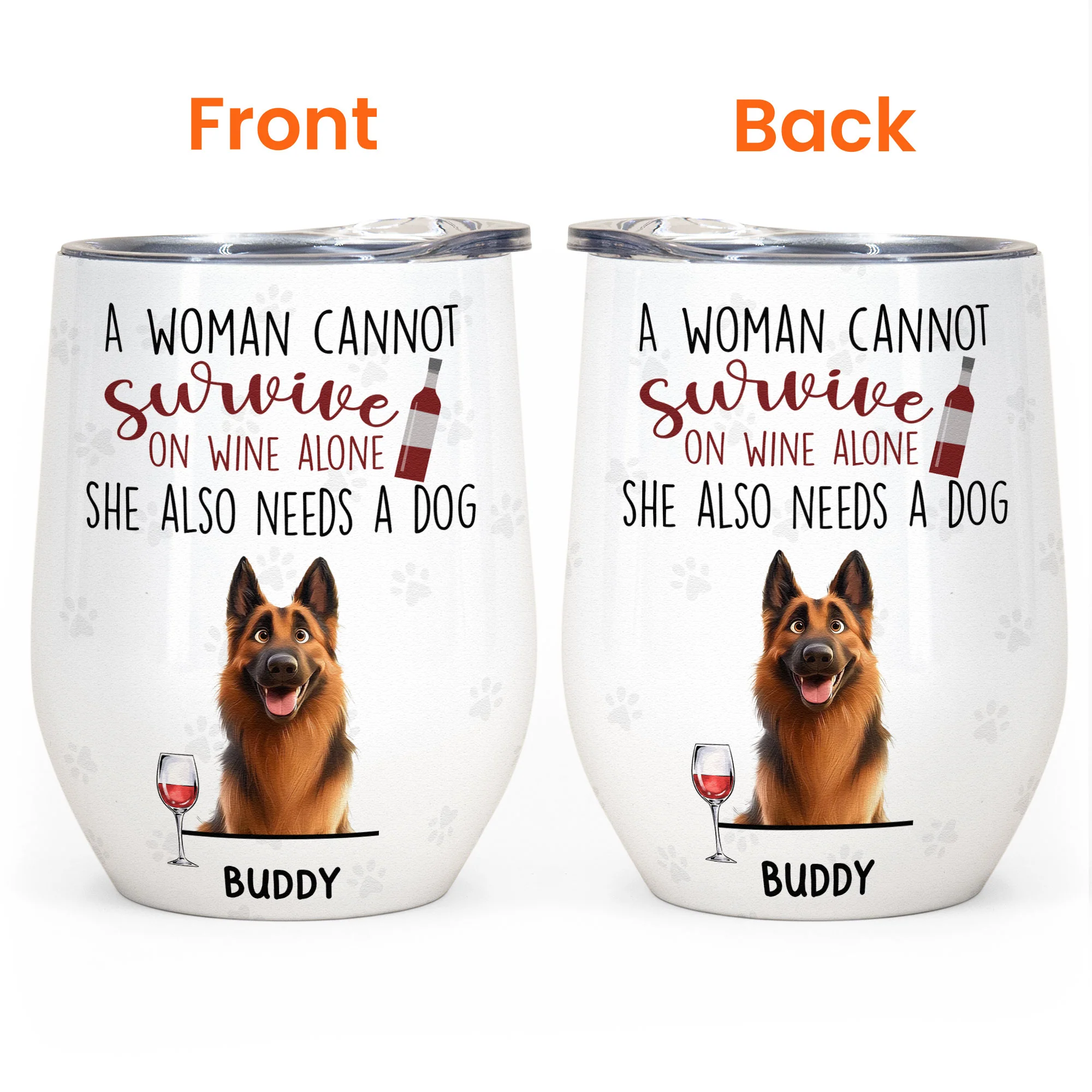 Woman Cannot Survive On Wine Alone - Personalized Wine Tumbler - Image 4
