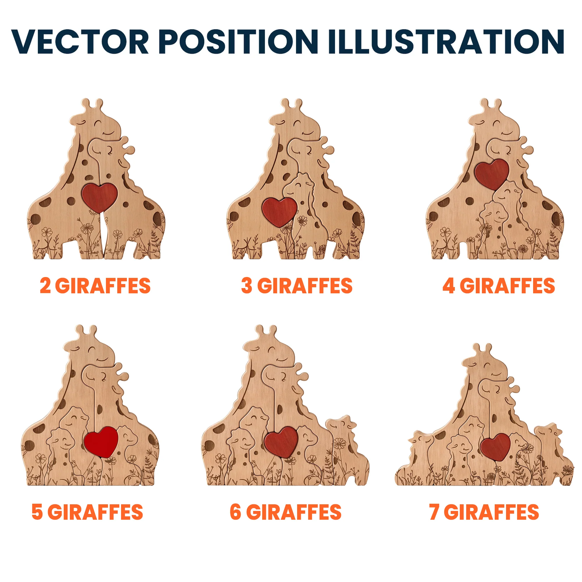 Wooden Giraffe Family Puzzle Mother's Day Gift For Mom, Mum, Wife - Personalized Puzzle - Image 6