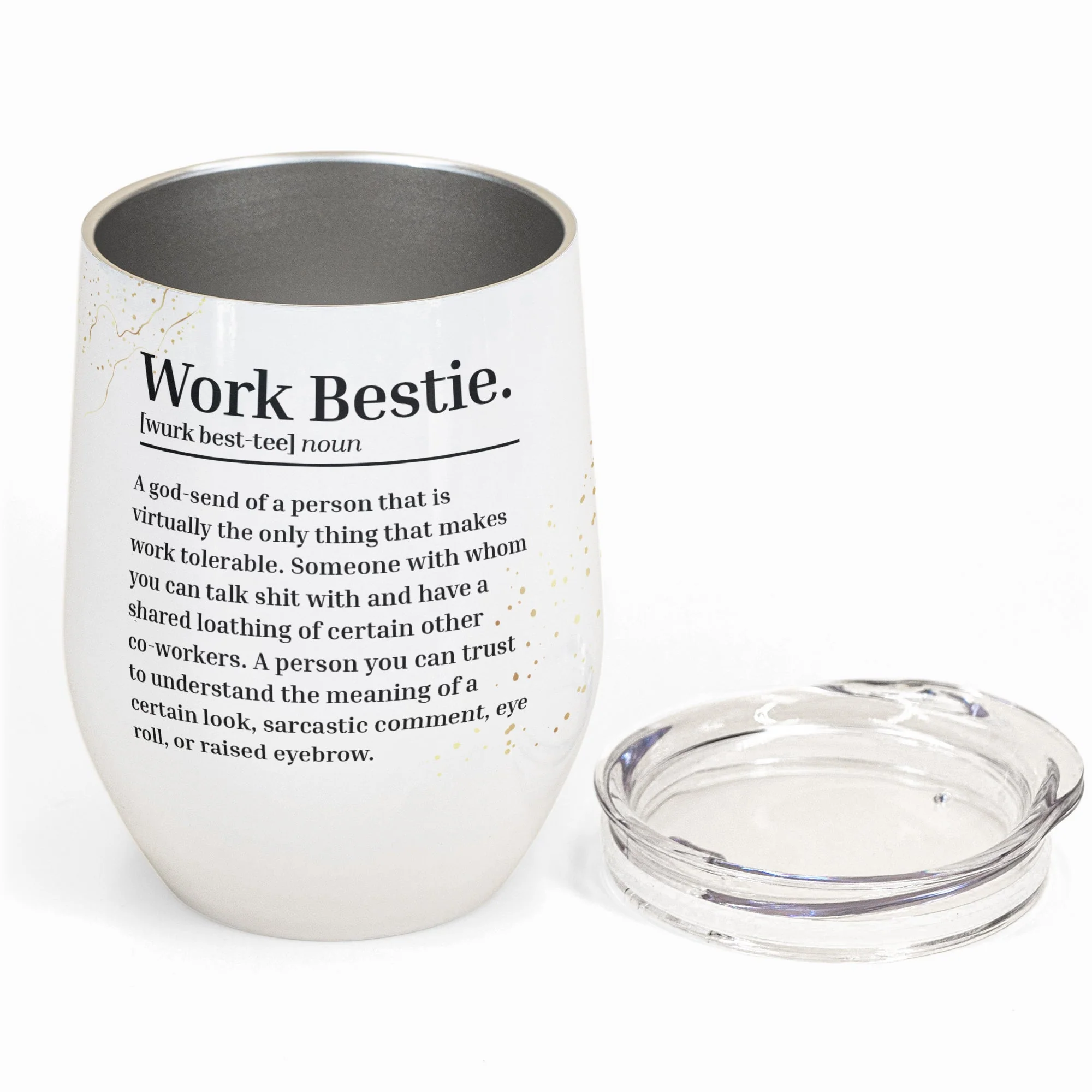 Work Bestie Definition - Personalized Wine Tumbler - Birthday Gift Leaving Gift For Work Besties, Colleagues, Best Friends - Image 3