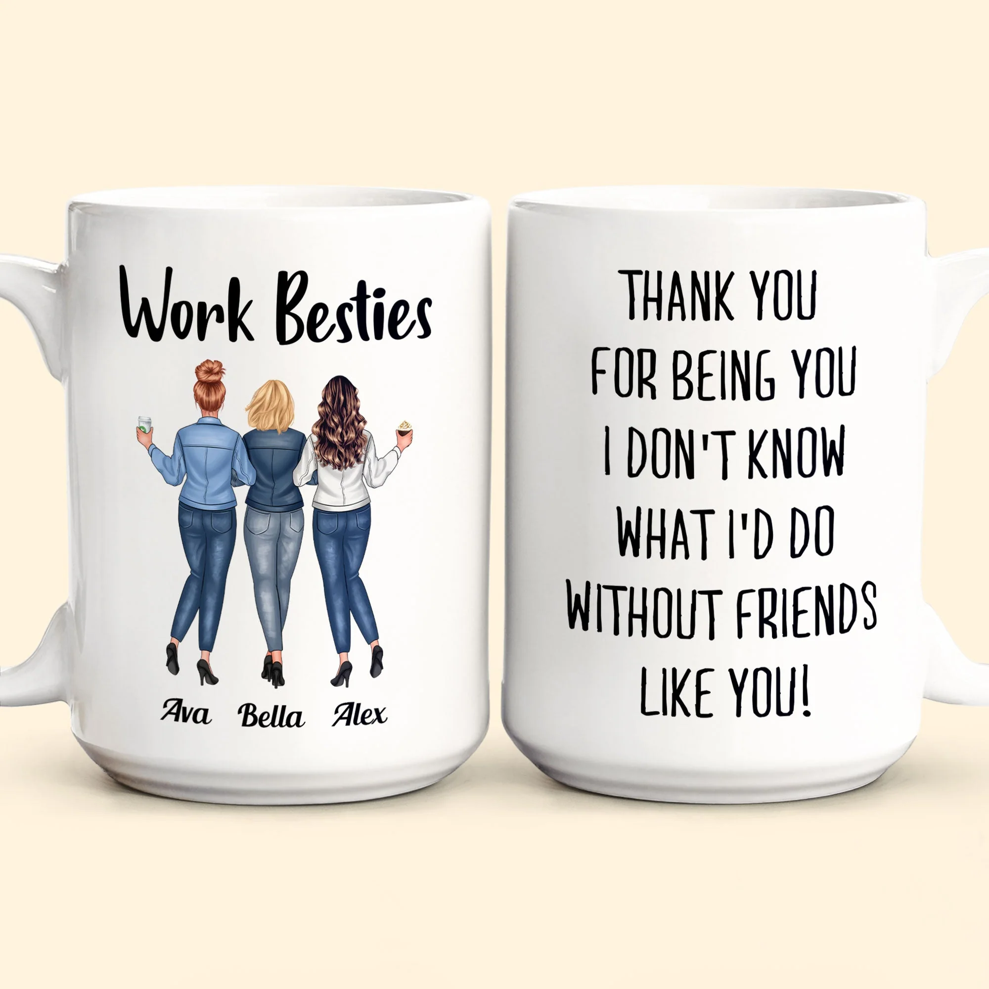 Work Bestie Thank You For Being You - Personalized Mug - Image 2
