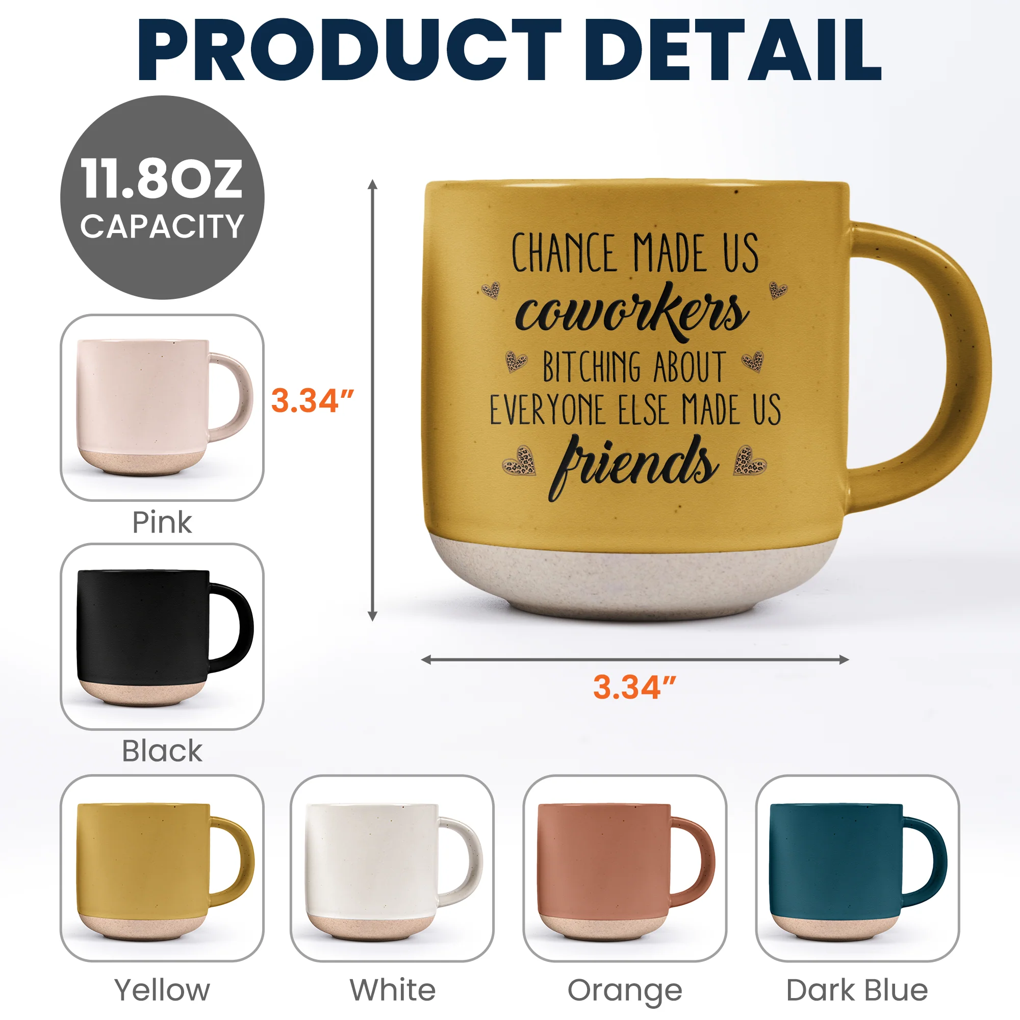 Work Besties Chance Made Us Coworkers - Personalized Pottery Mug - Image 5