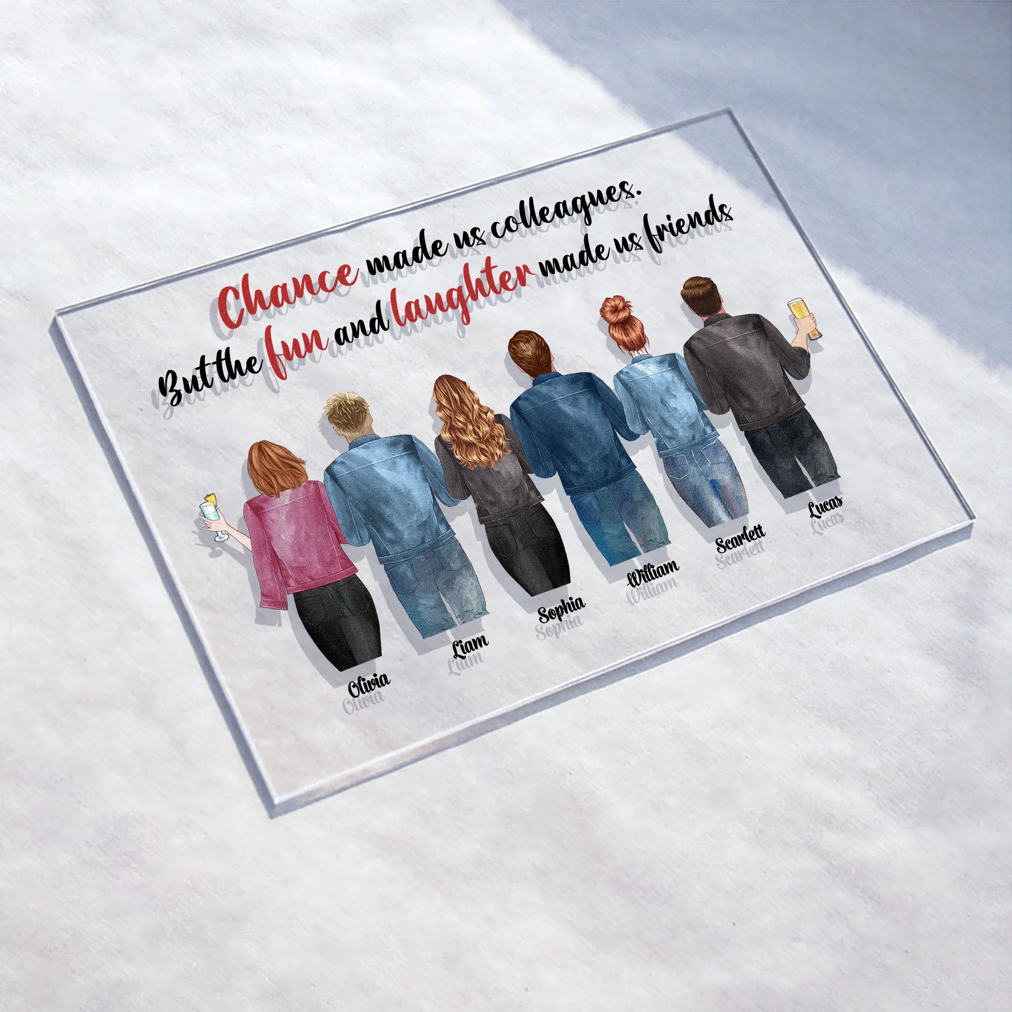 Work Made Us Colleagues - Personalized Acrylic Plaque - Birthday Gift Leaving Gift For Colleagues, Besties, Friends - Image 2