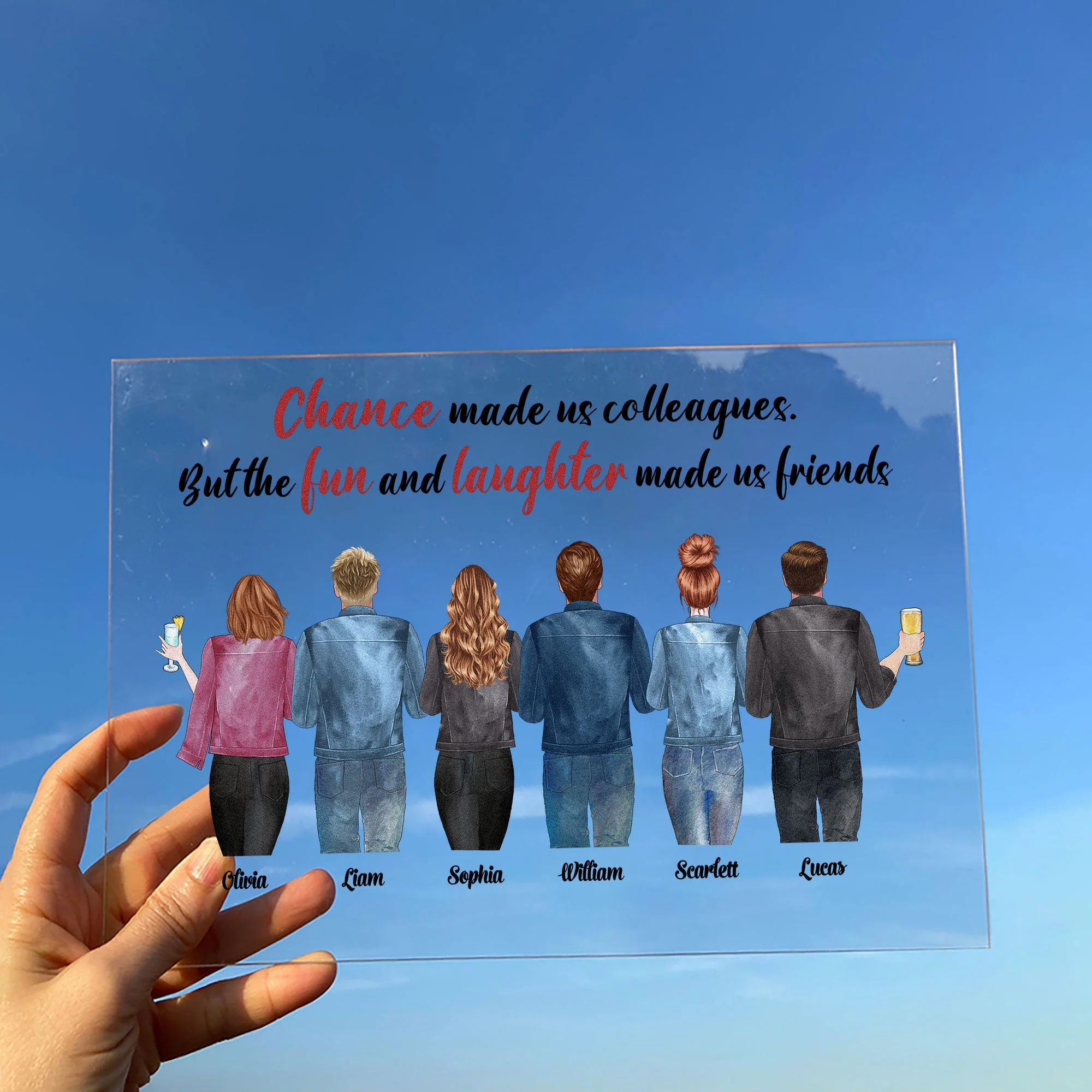 Work Made Us Colleagues - Personalized Acrylic Plaque - Birthday Gift Leaving Gift For Colleagues, Besties, Friends - Image 3
