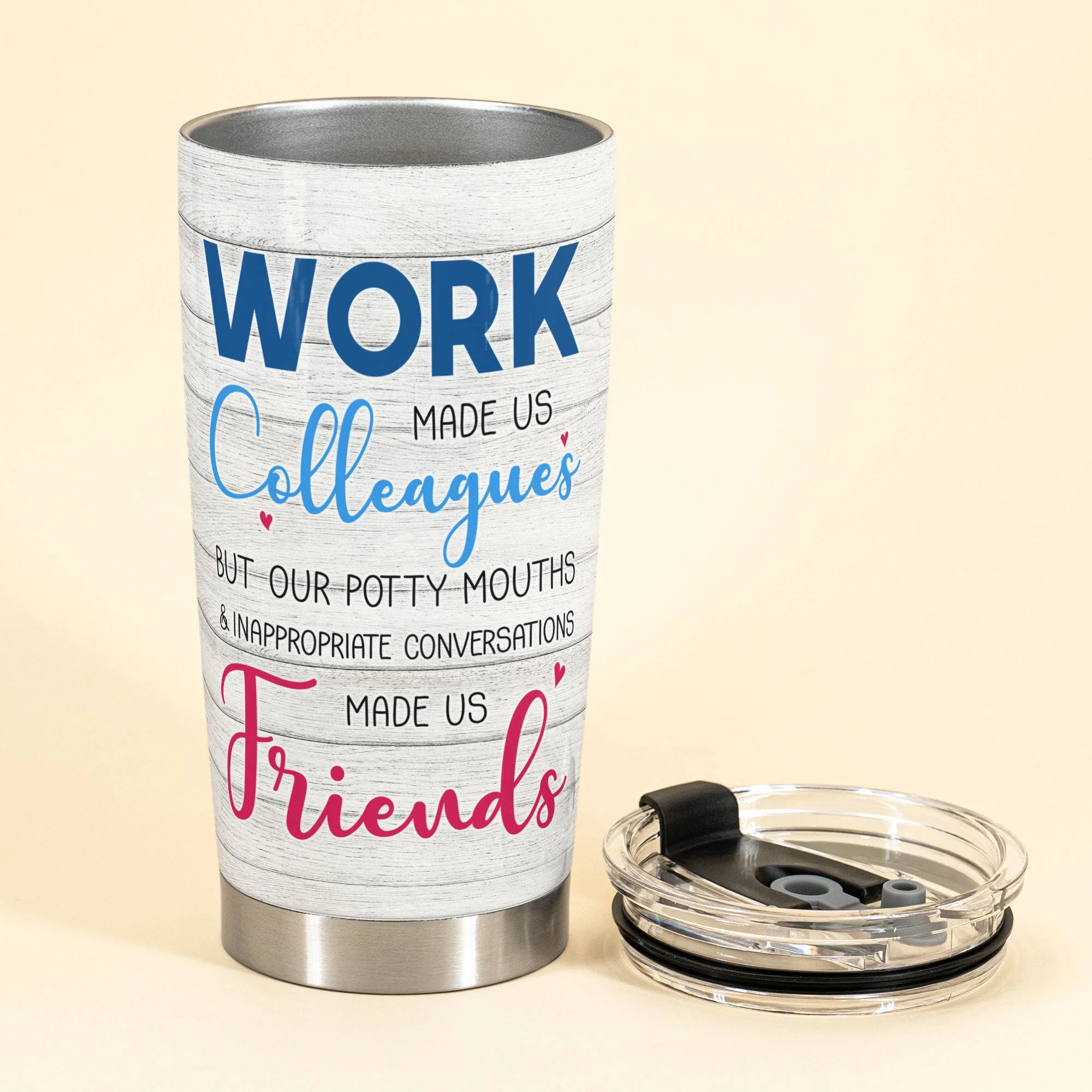 Work Made Us Colleagues - Personalized Tumbler Cup - Birthday Gift For Fitness Trainer - Cute Fitness Girl - Image 3
