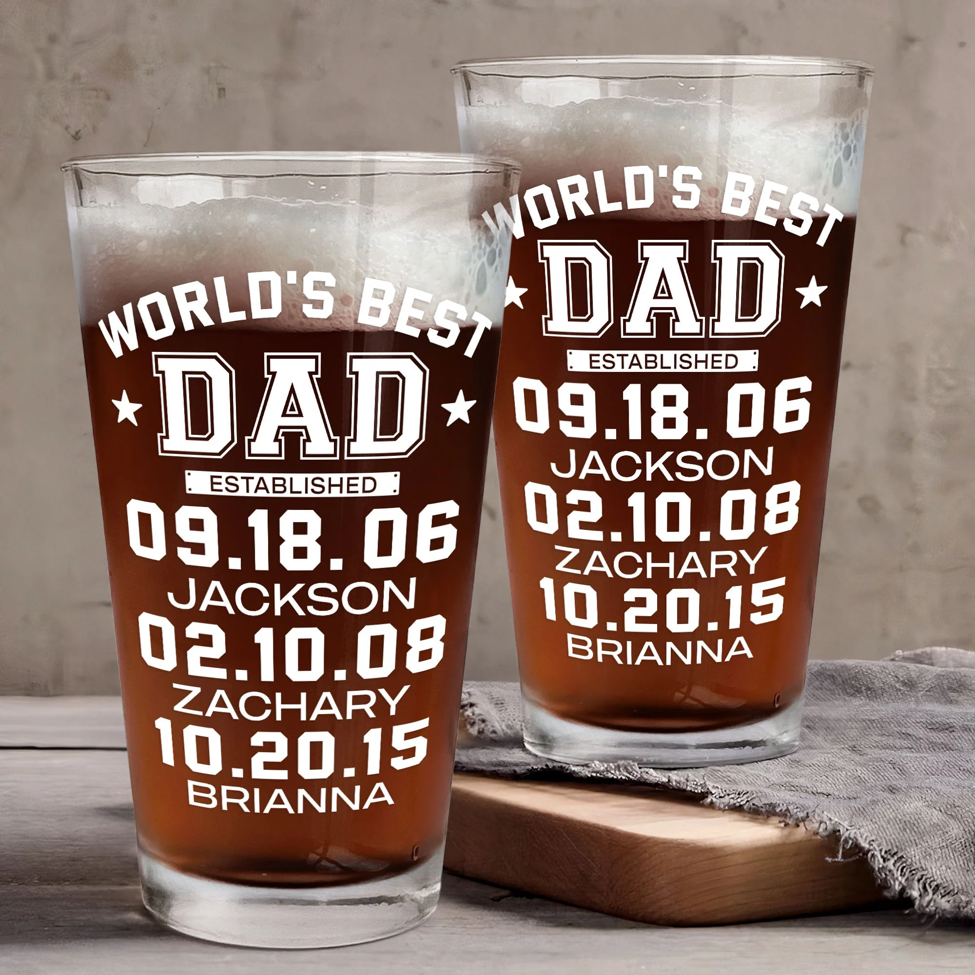 World's Best Dad - Personalized Beer Glass - Image 2