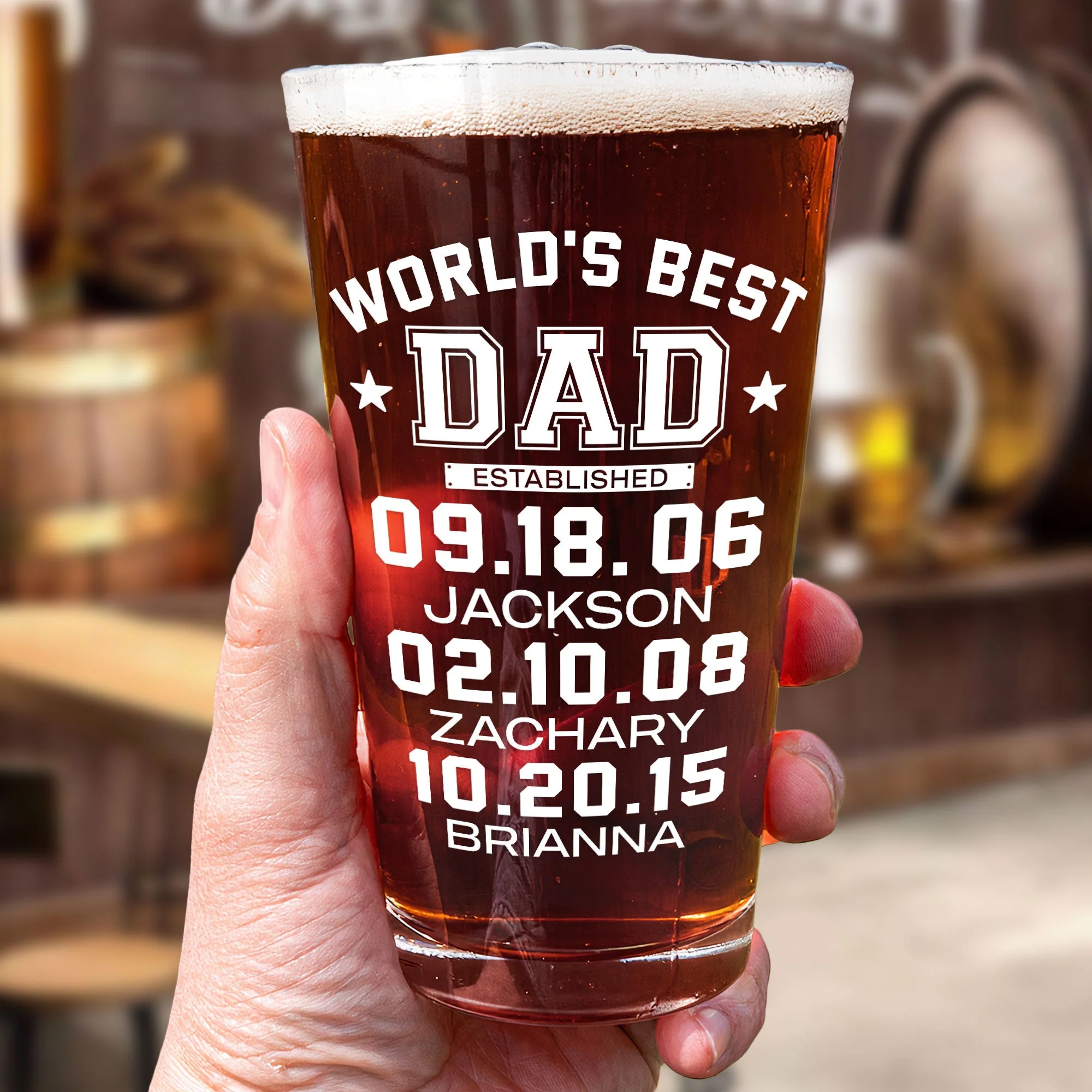 World's Best Dad - Personalized Beer Glass - Image 5