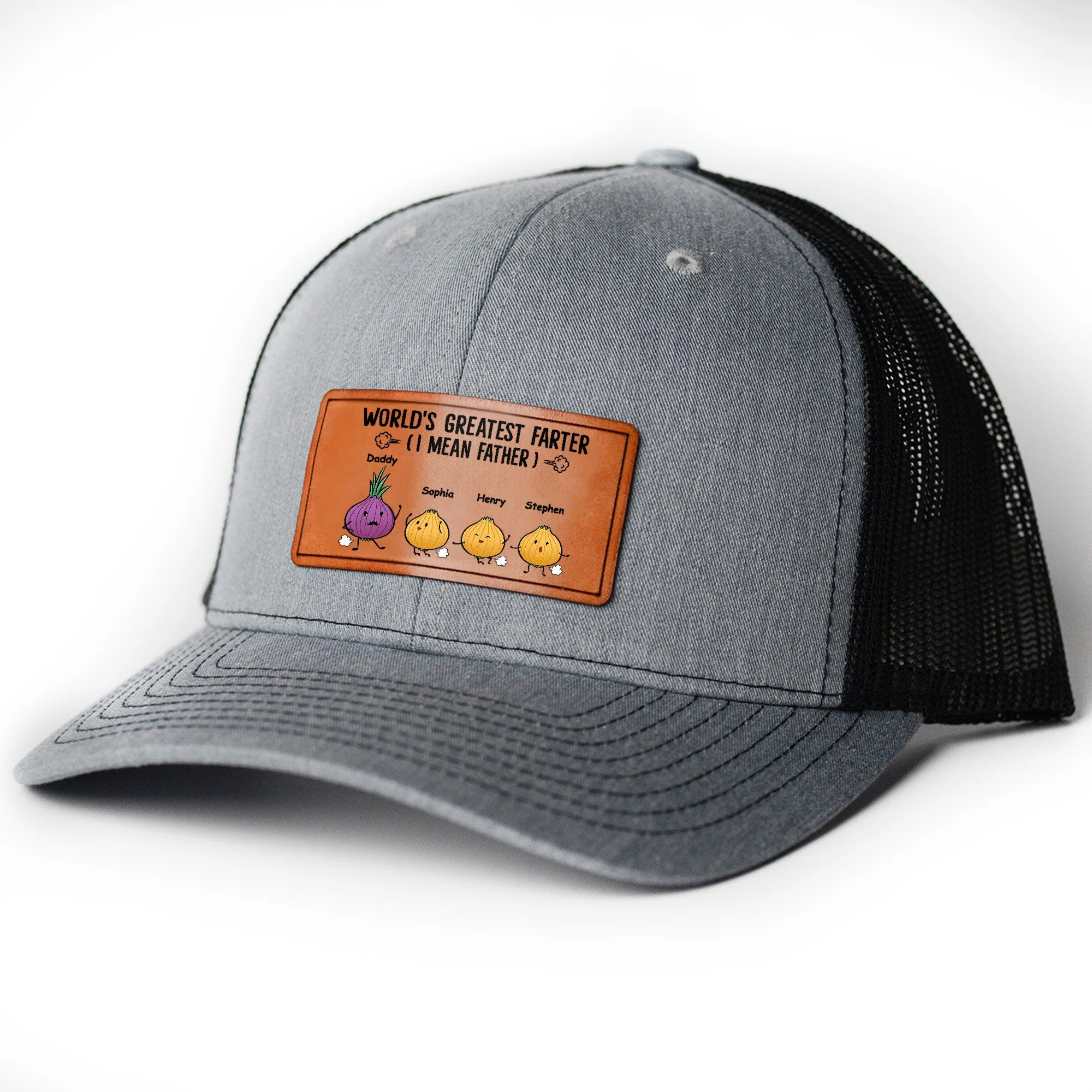 World's Greatest Farter - Personalized Leather Patch Hat - Image 5