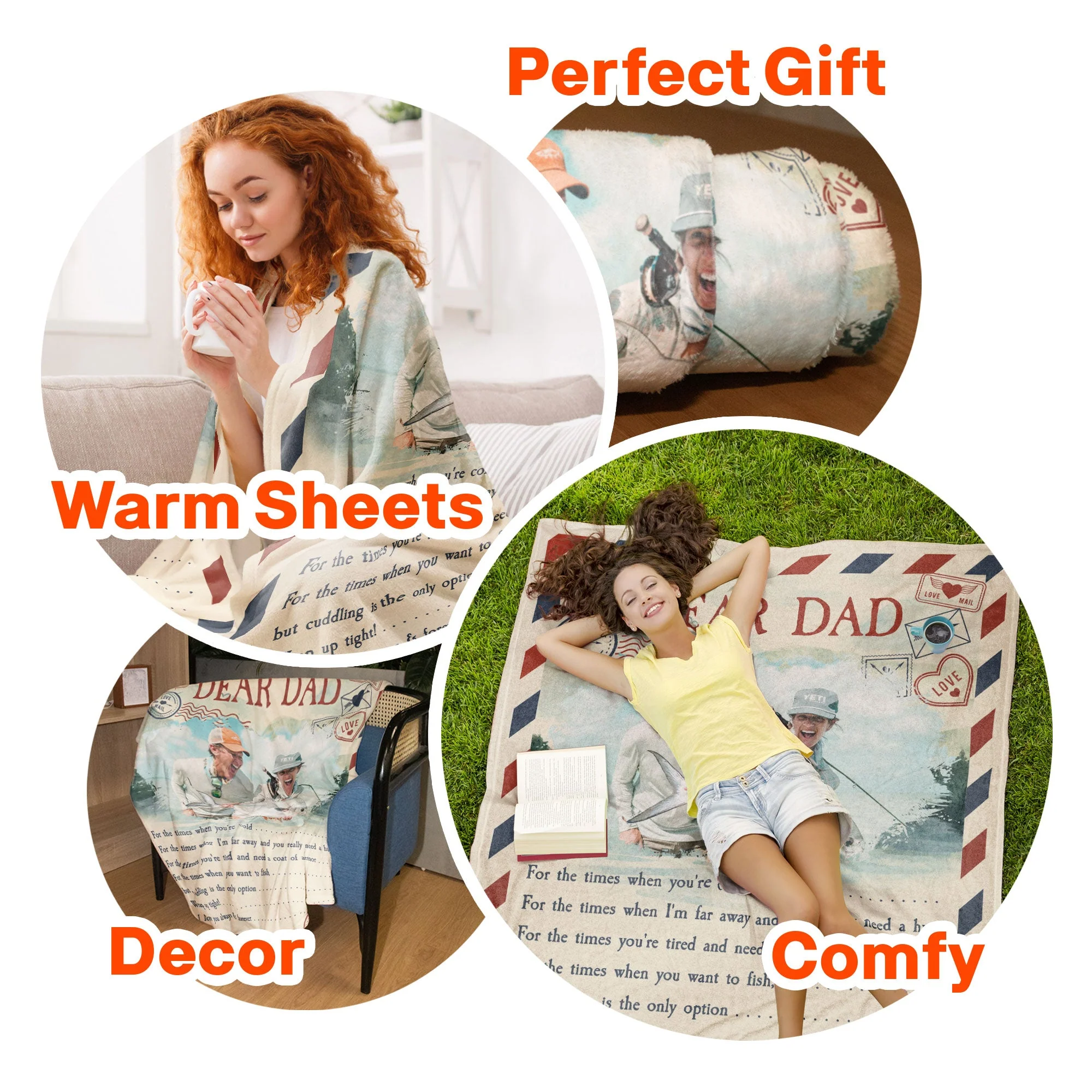 Wrap Up Tight Dad - Personalized Photo Blanket - Image 9