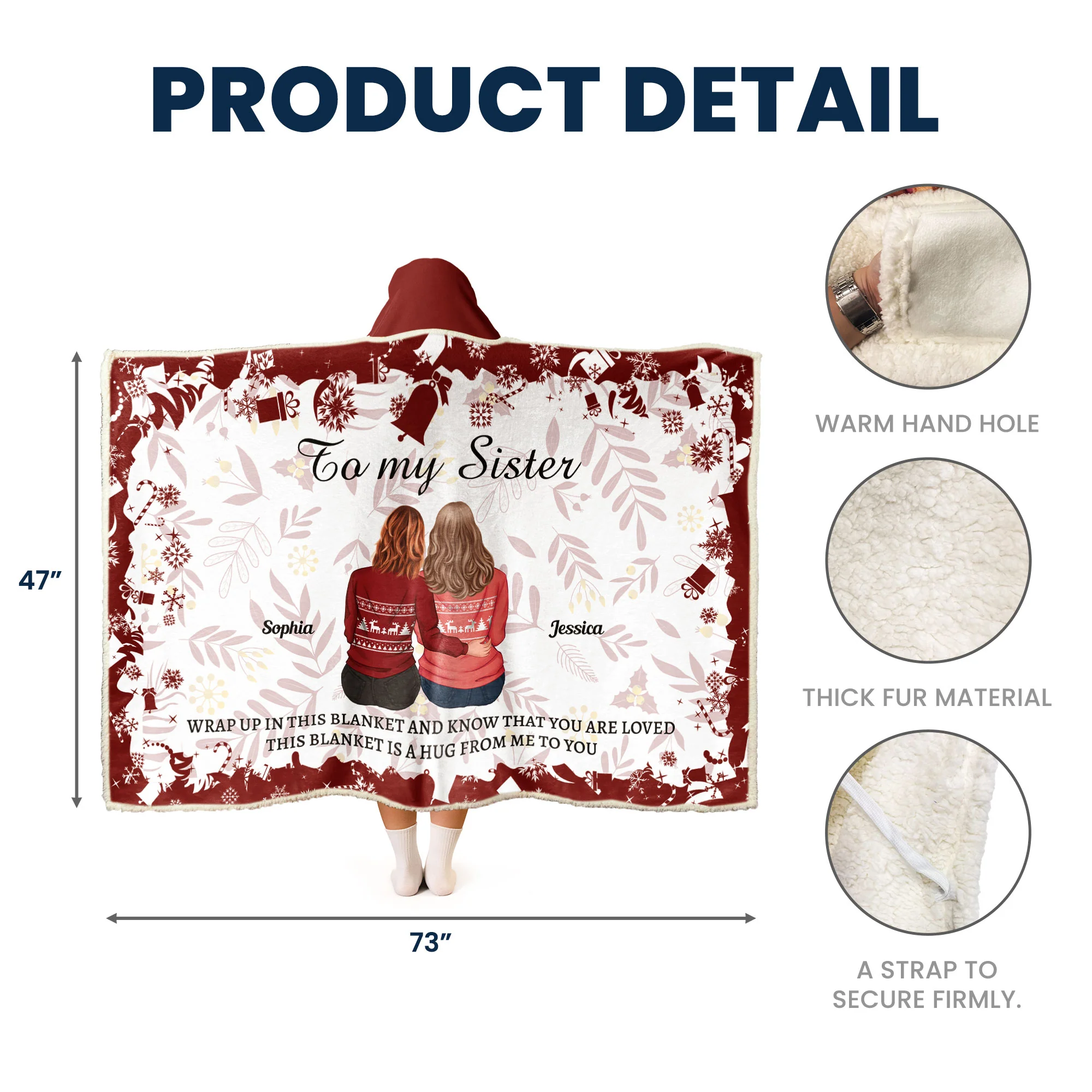 Wrap Yourself In Love With This Blanket - Personalized Wearable Blanket Hoodie - Image 5